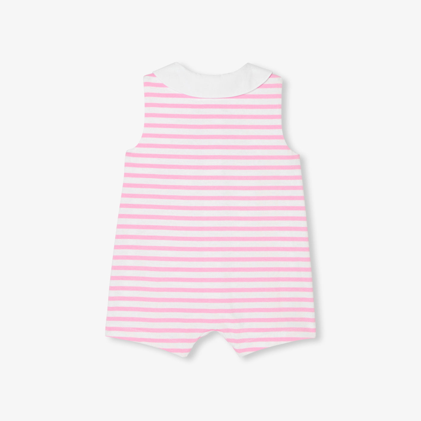 Baby girl romper in striped jersey