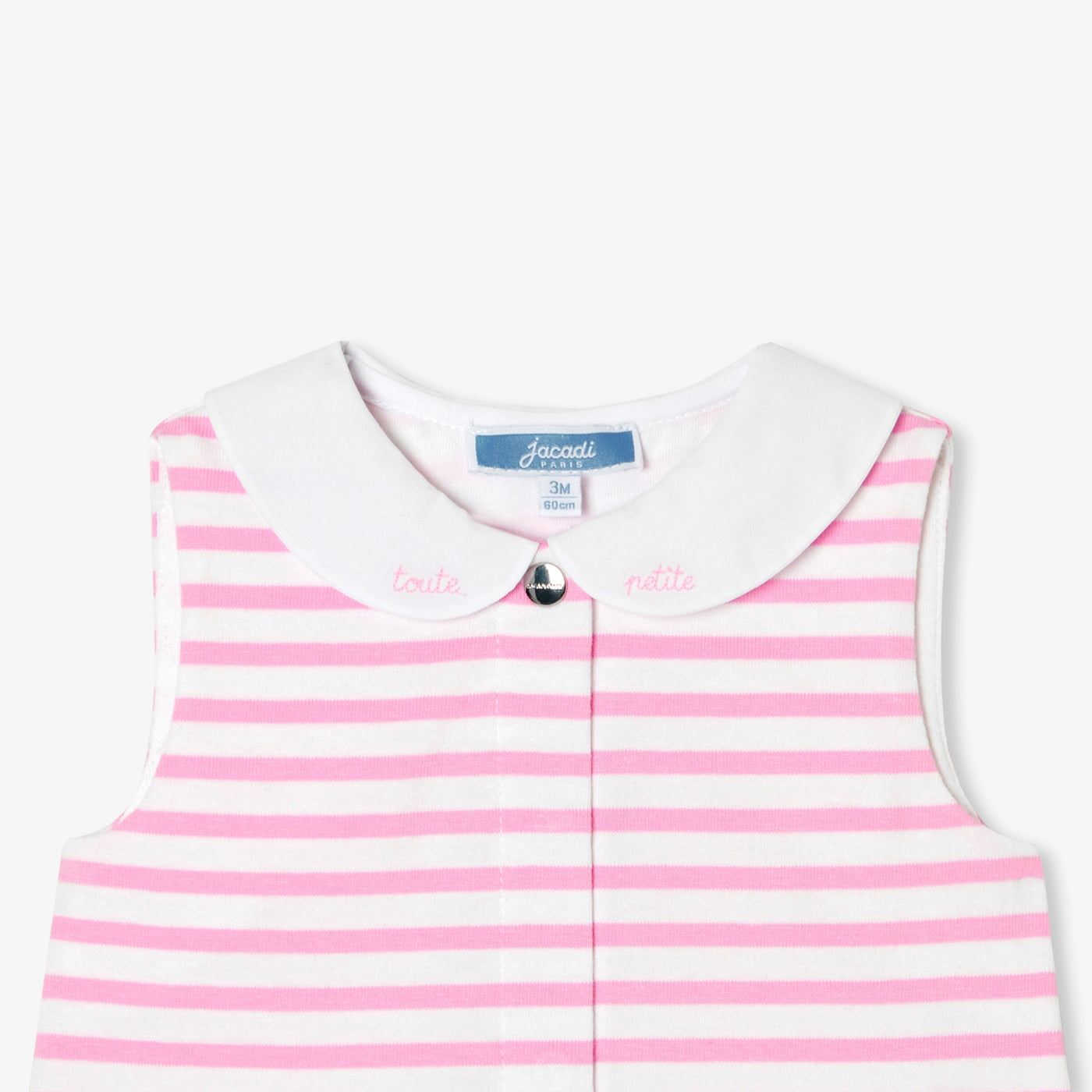 Baby girl romper in striped jersey
