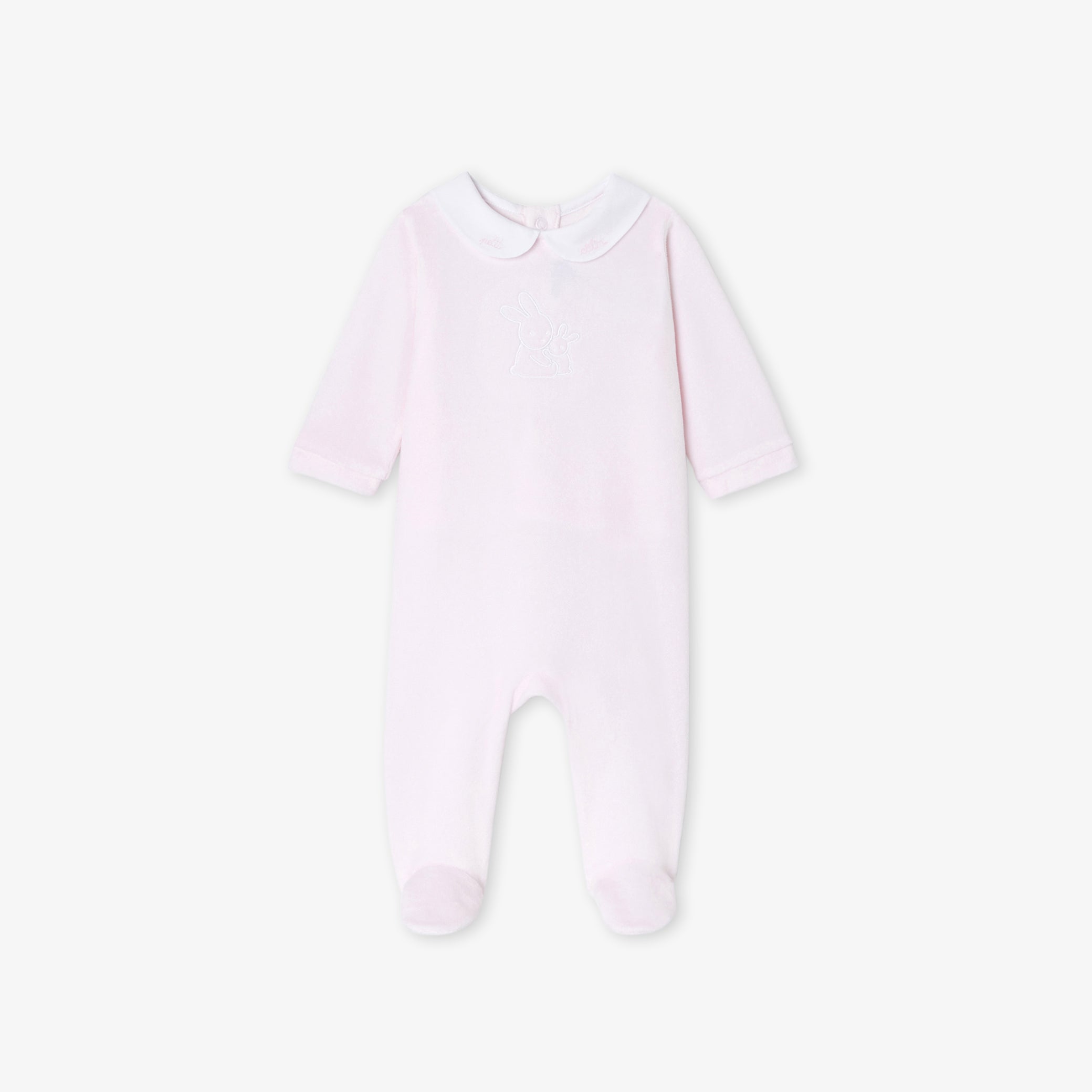 Baby girl pyjamas in velvet bouclette