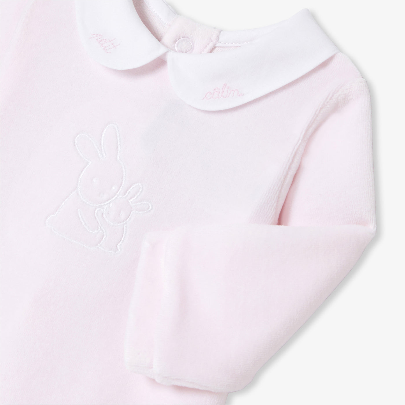 Baby girl pyjamas in velvet bouclette
