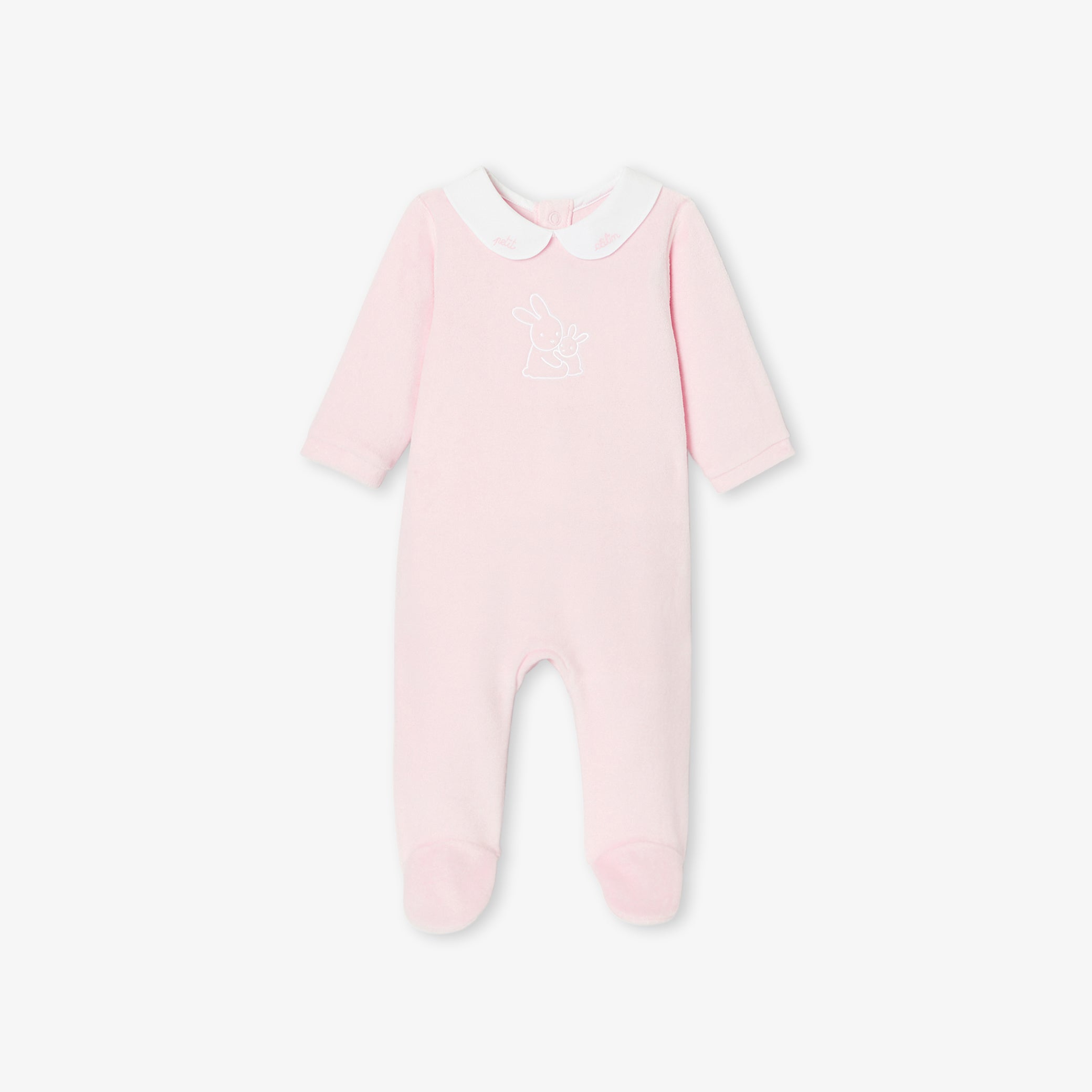 Baby girl pyjamas in velvet bouclette