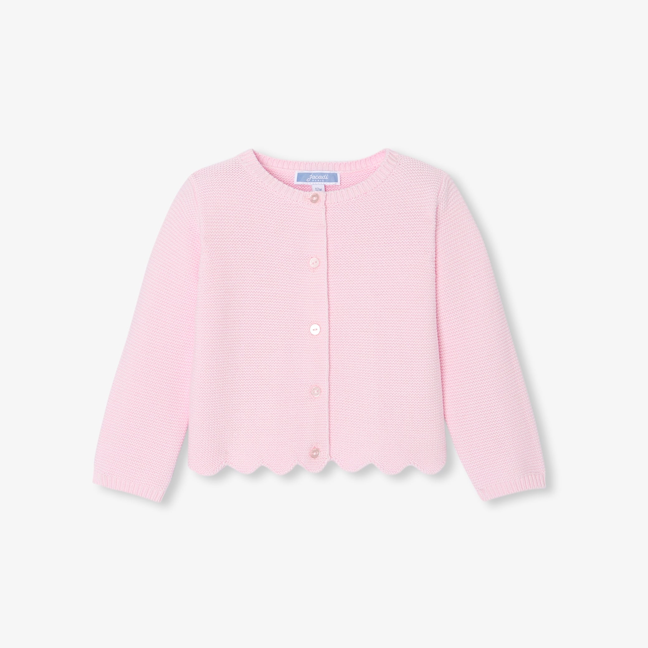 Baby girl cardigan in garter stitch