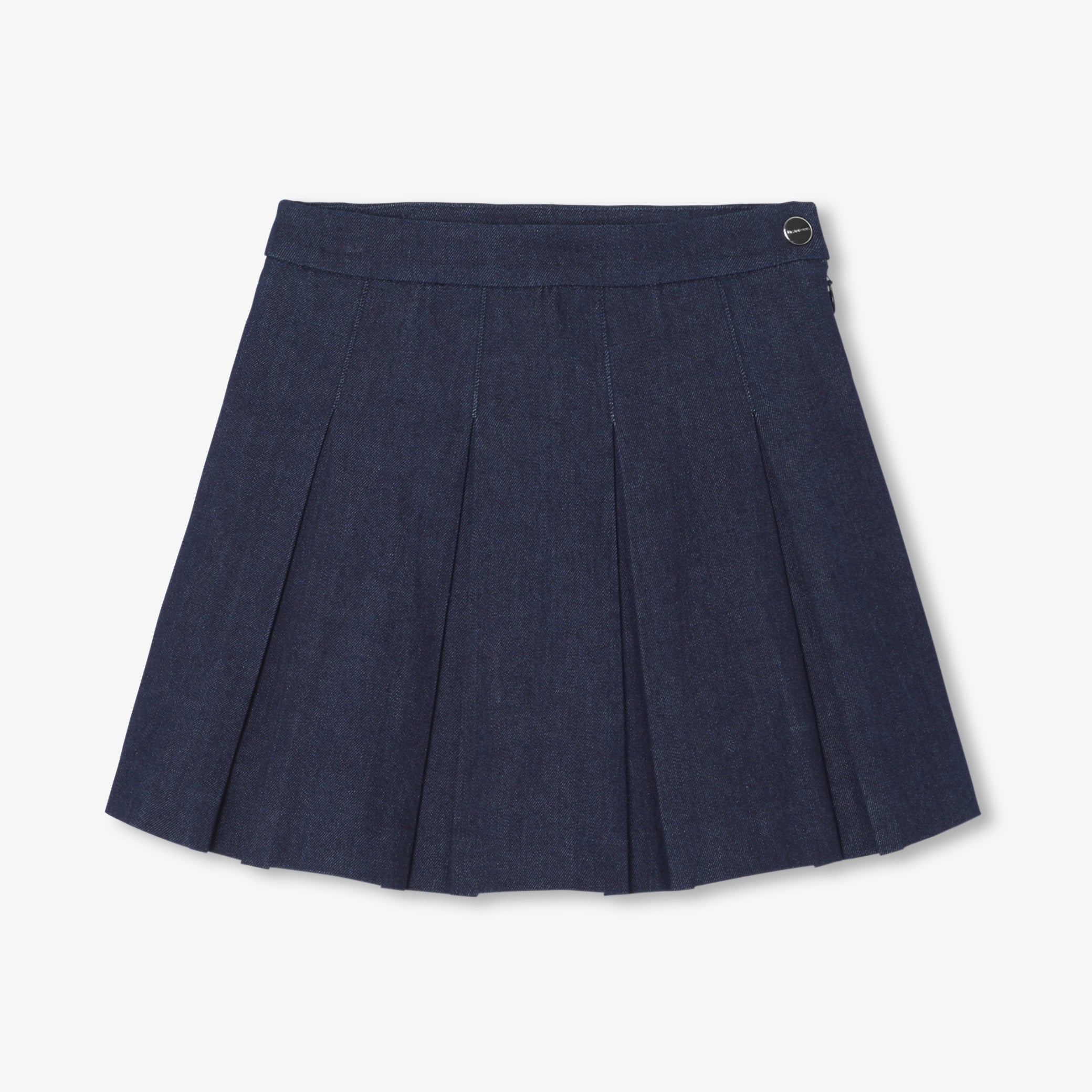 Girl pleated denim skirt