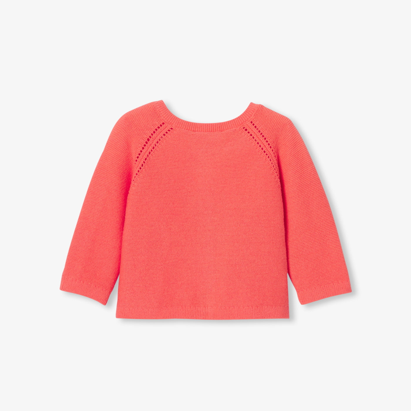 Baby girl cardigan in garter stitch