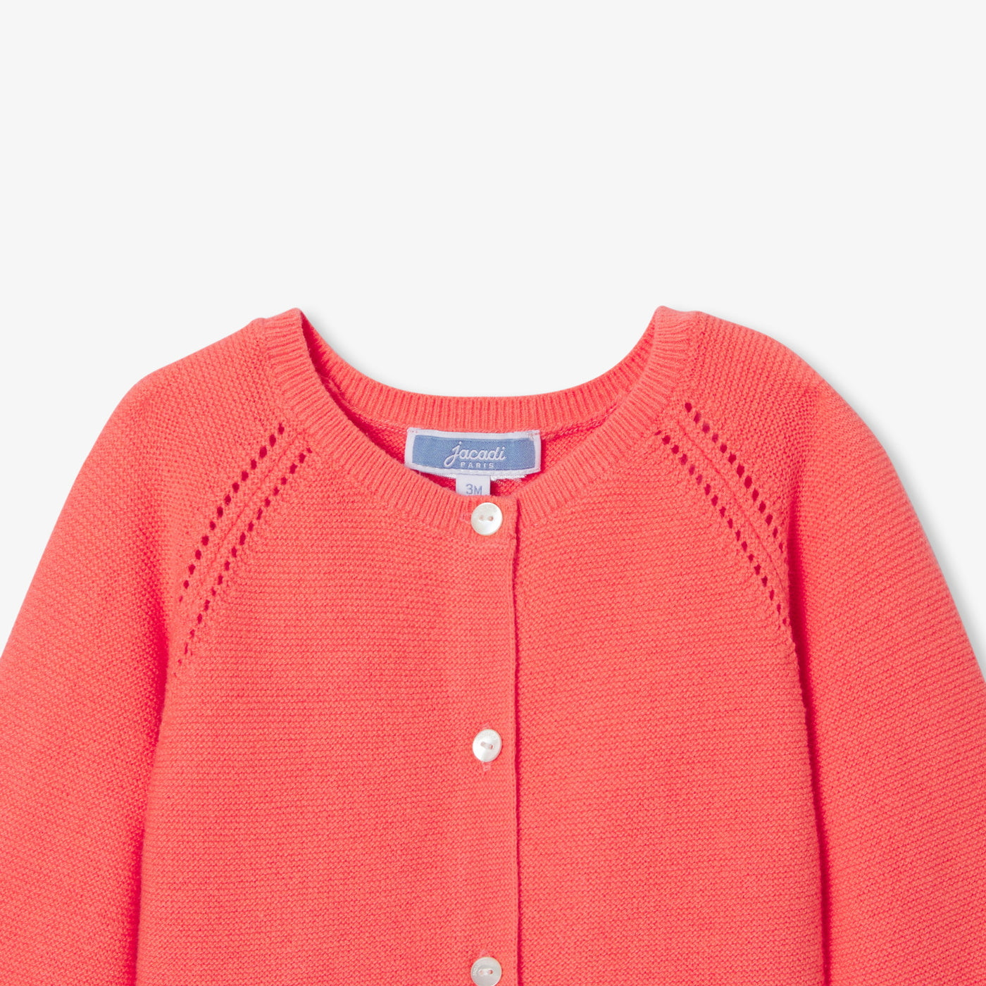 Baby girl cardigan in garter stitch