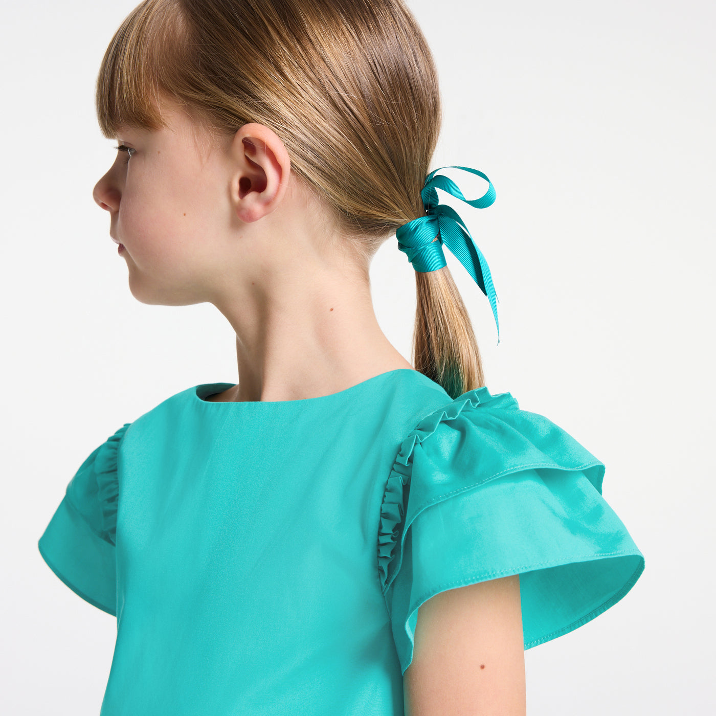 Girl dress in cotton poplin