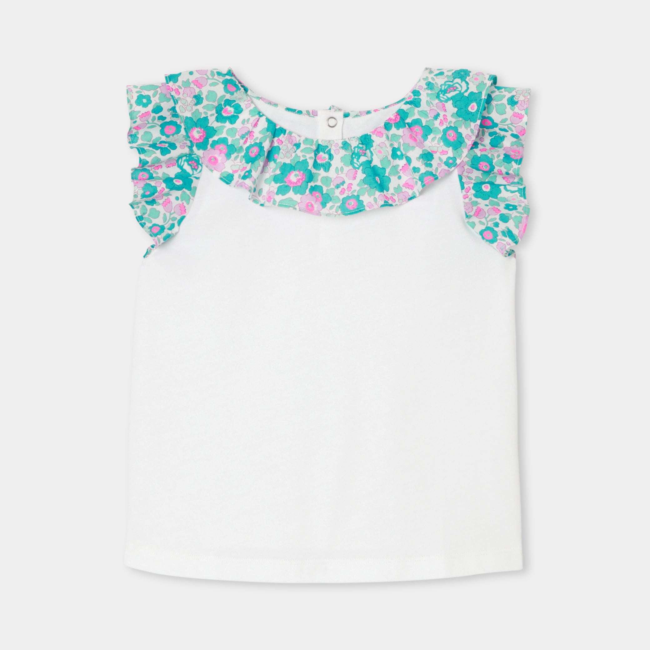 Girl'T-shirt with Liberty fabric sleeves