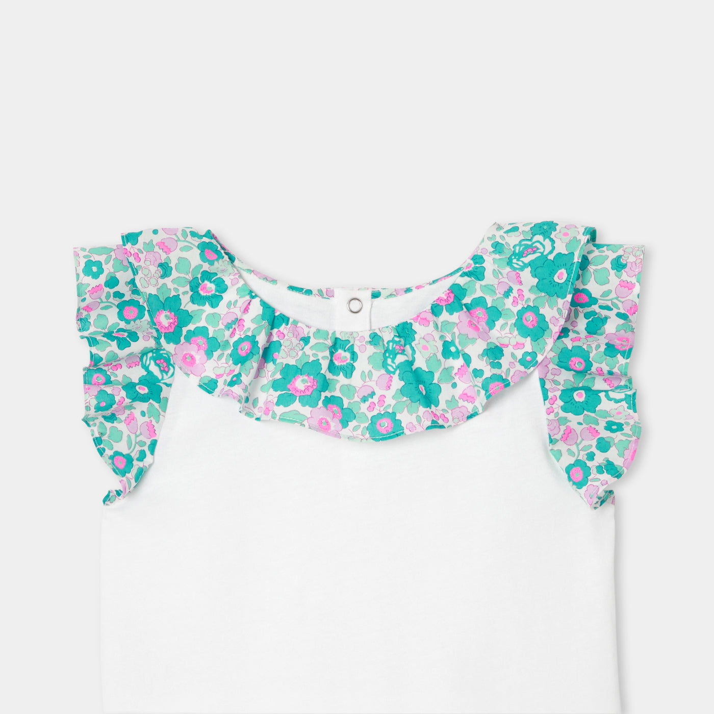 Girl'T-shirt with Liberty fabric sleeves