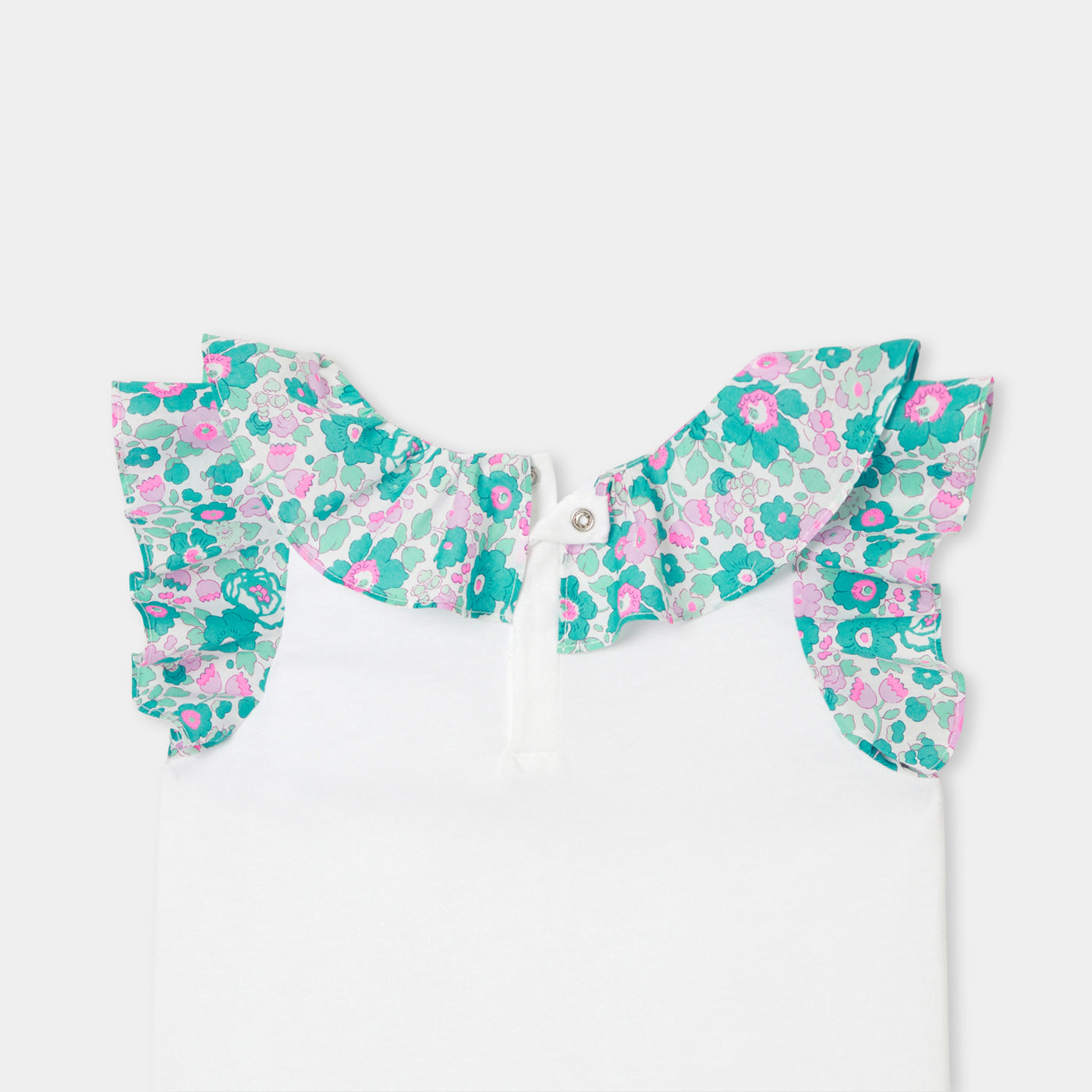 Girl'T-shirt with Liberty fabric sleeves