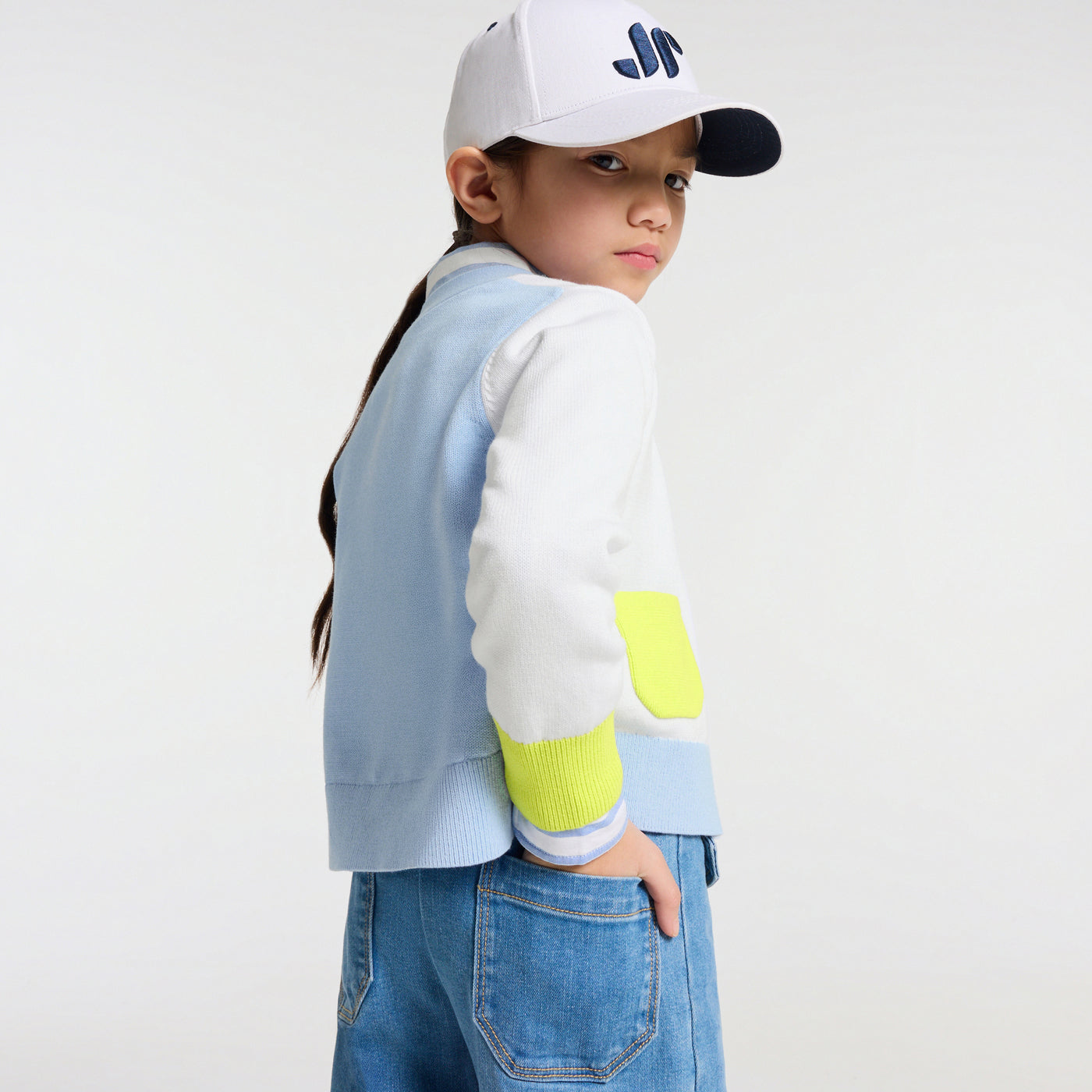 Girl colourblock cardigan