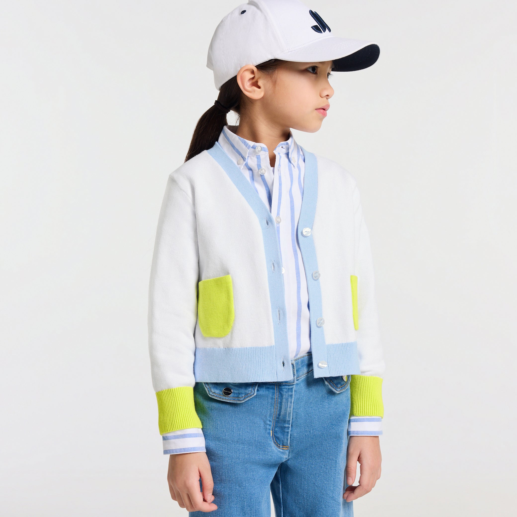 Girl colourblock cardigan