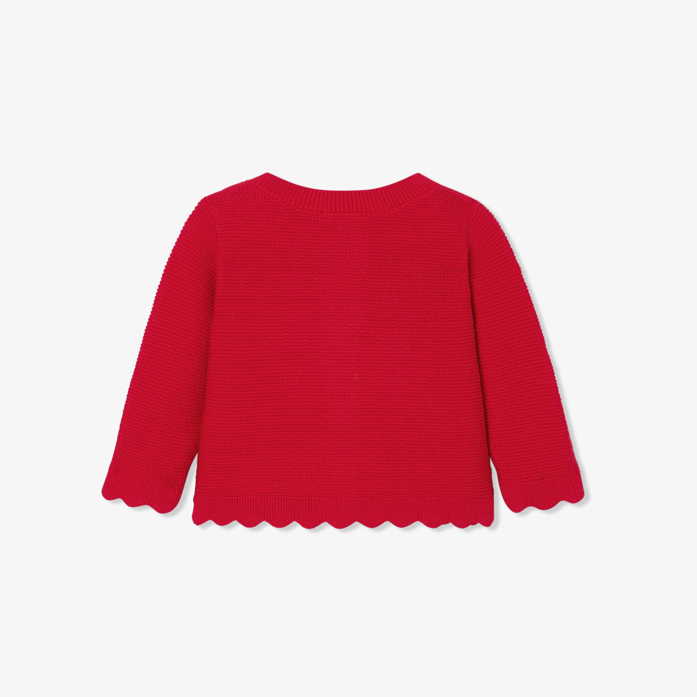 Baby girl cardigan in garter stitch
