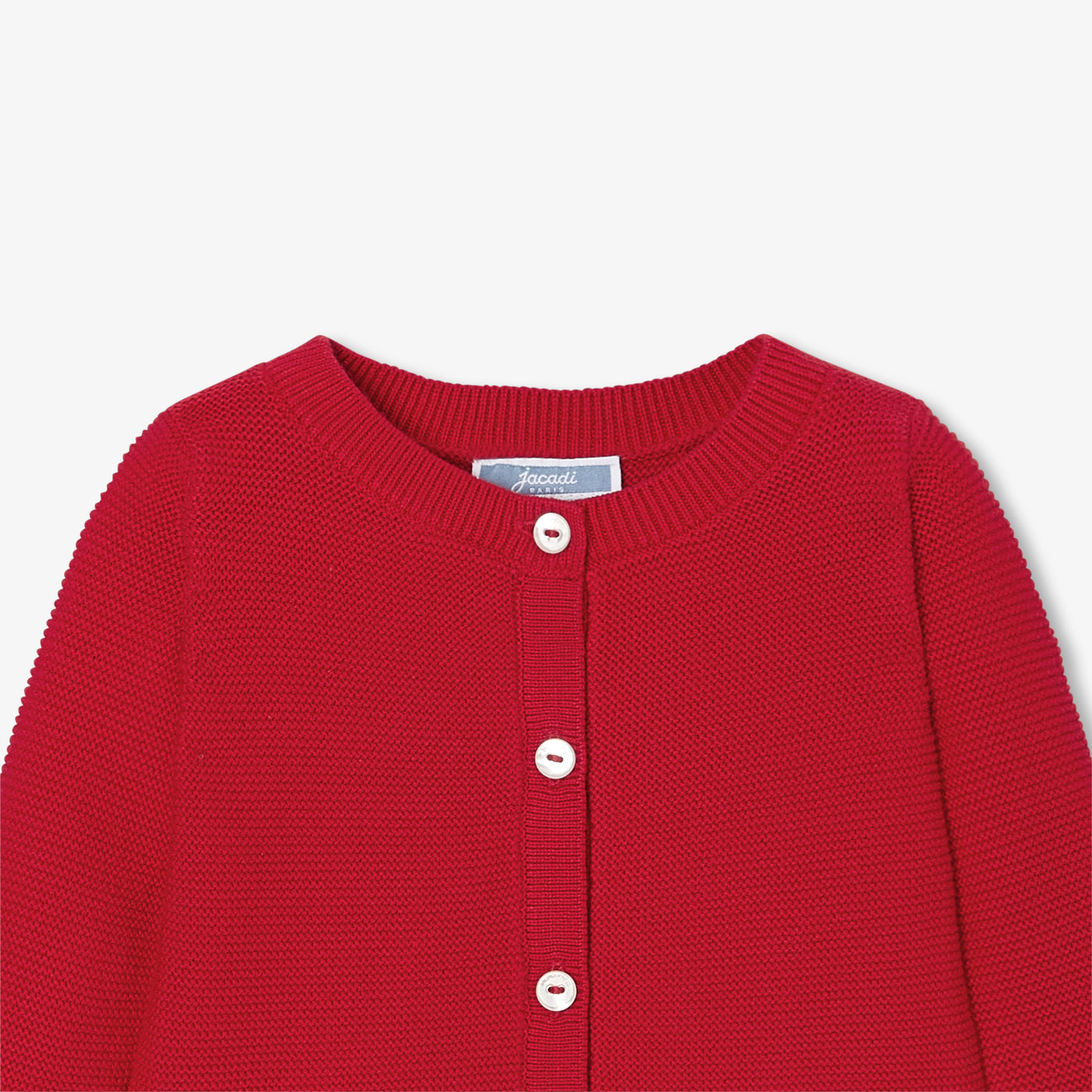 Baby girl cardigan in garter stitch