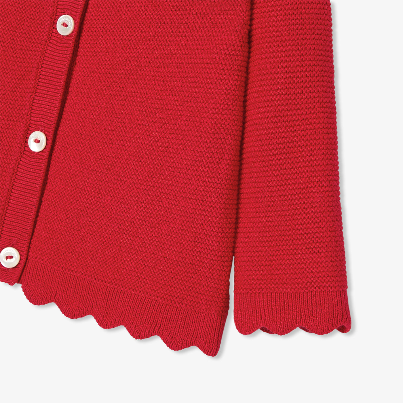 Baby girl cardigan in garter stitch