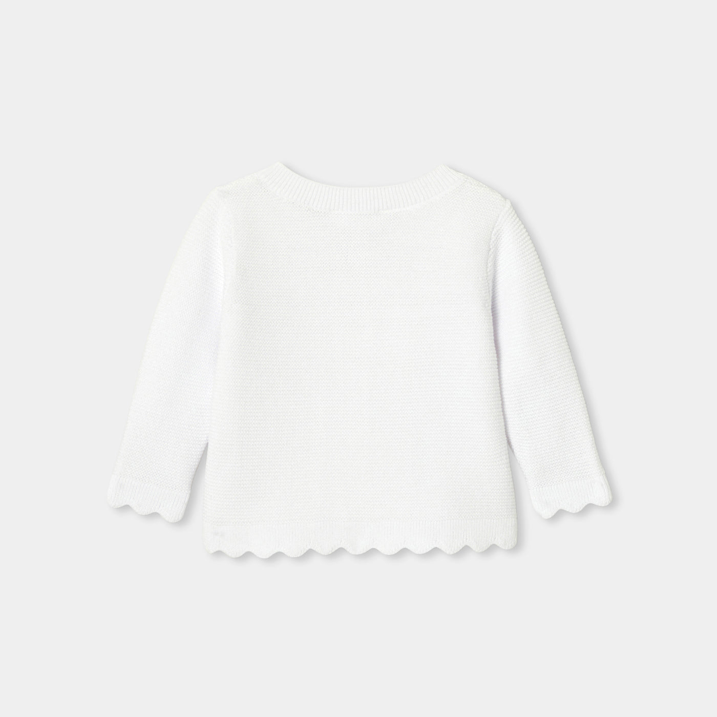 Baby girl cardigan in garter stitch