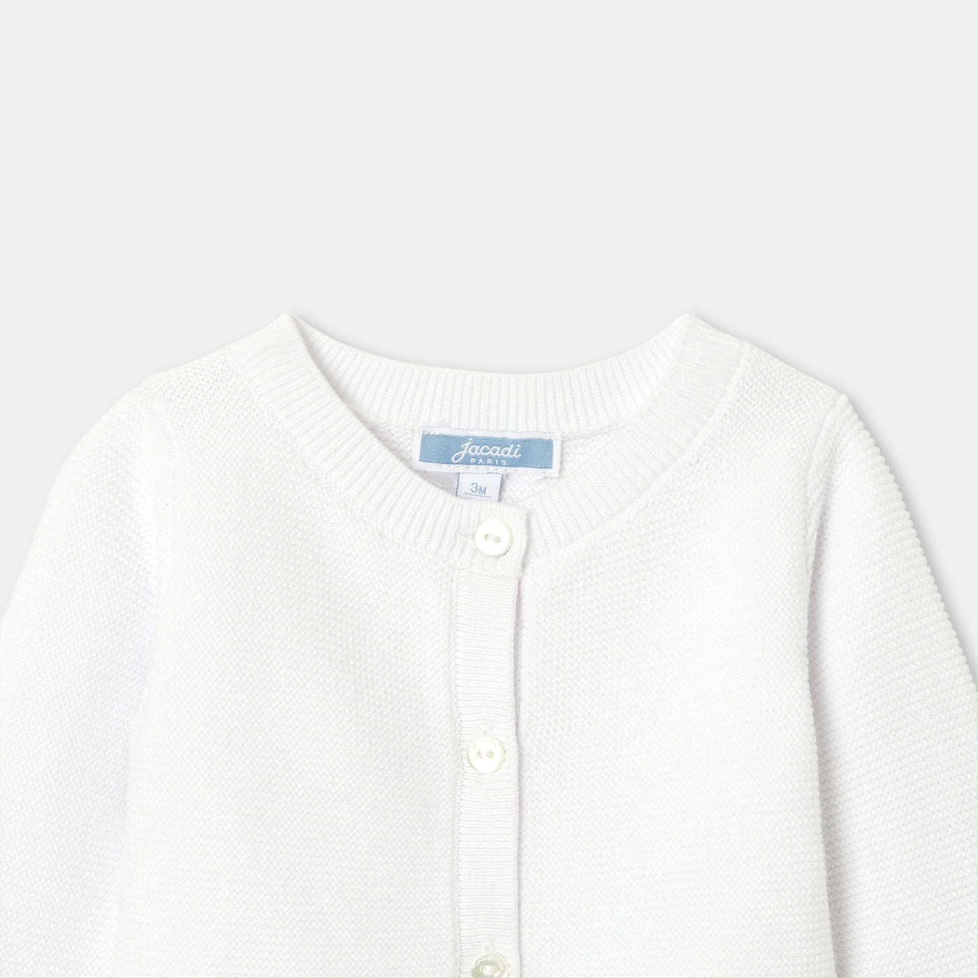 Baby girl cardigan in garter stitch