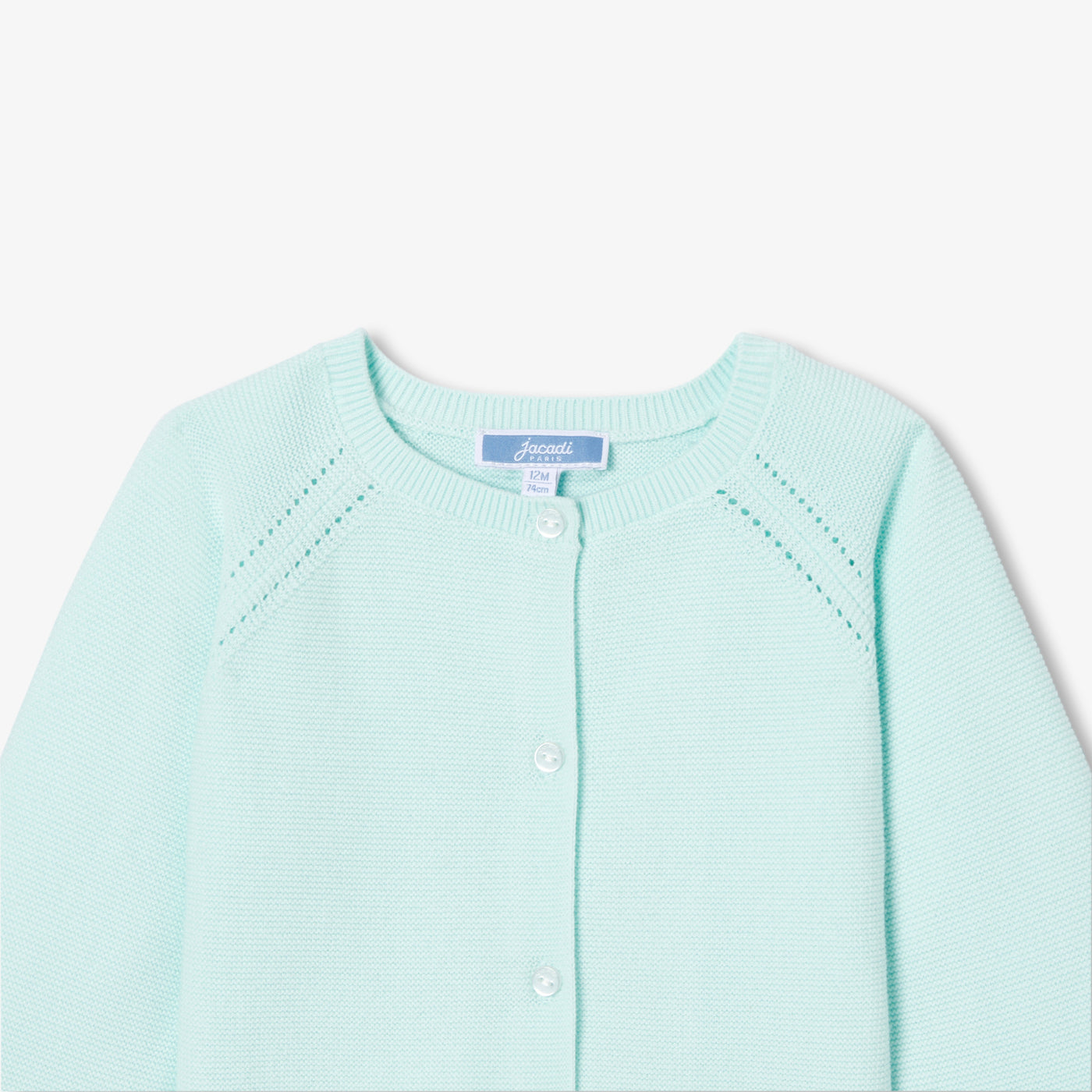 Baby girl cardigan in garter stitch