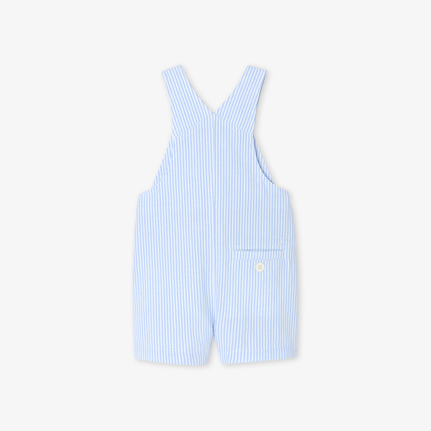Baby boy short overalls in seersucker