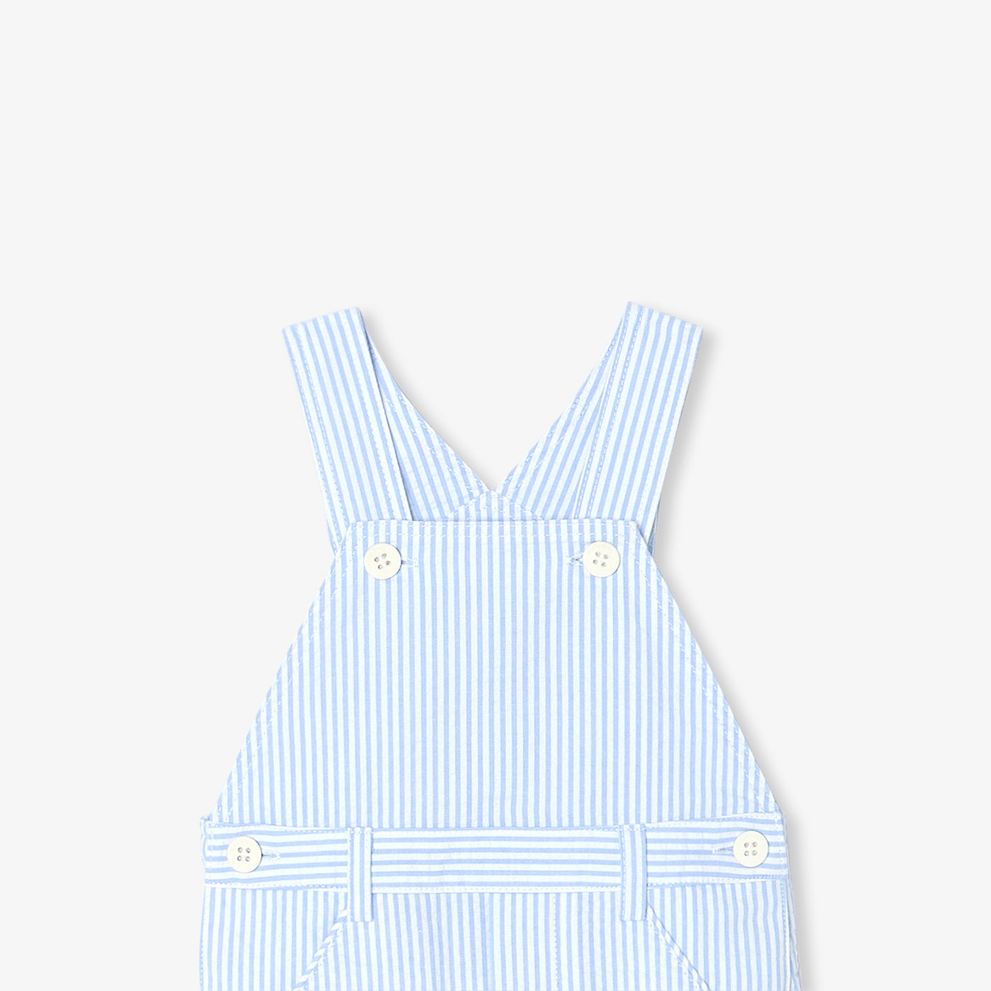 Baby boy short overalls in seersucker