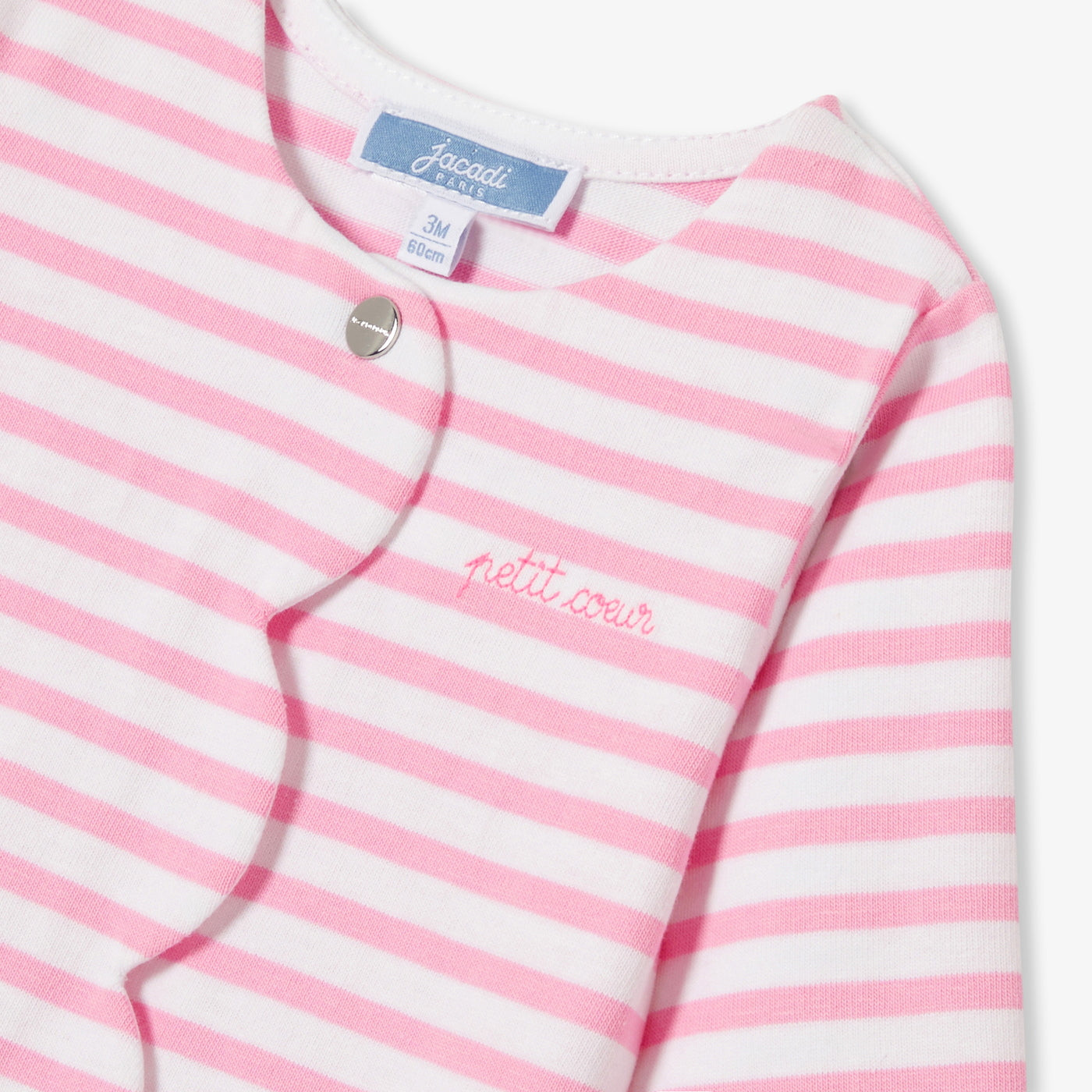 Baby girl jumpsuit in striped jersey