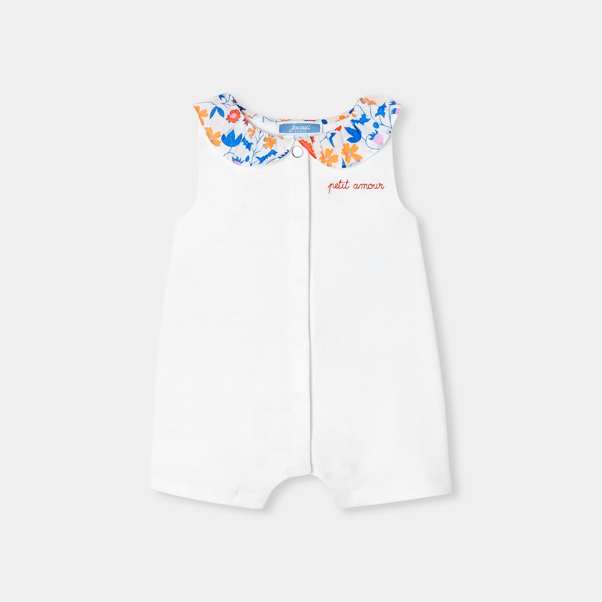 Baby girl romper in interlock