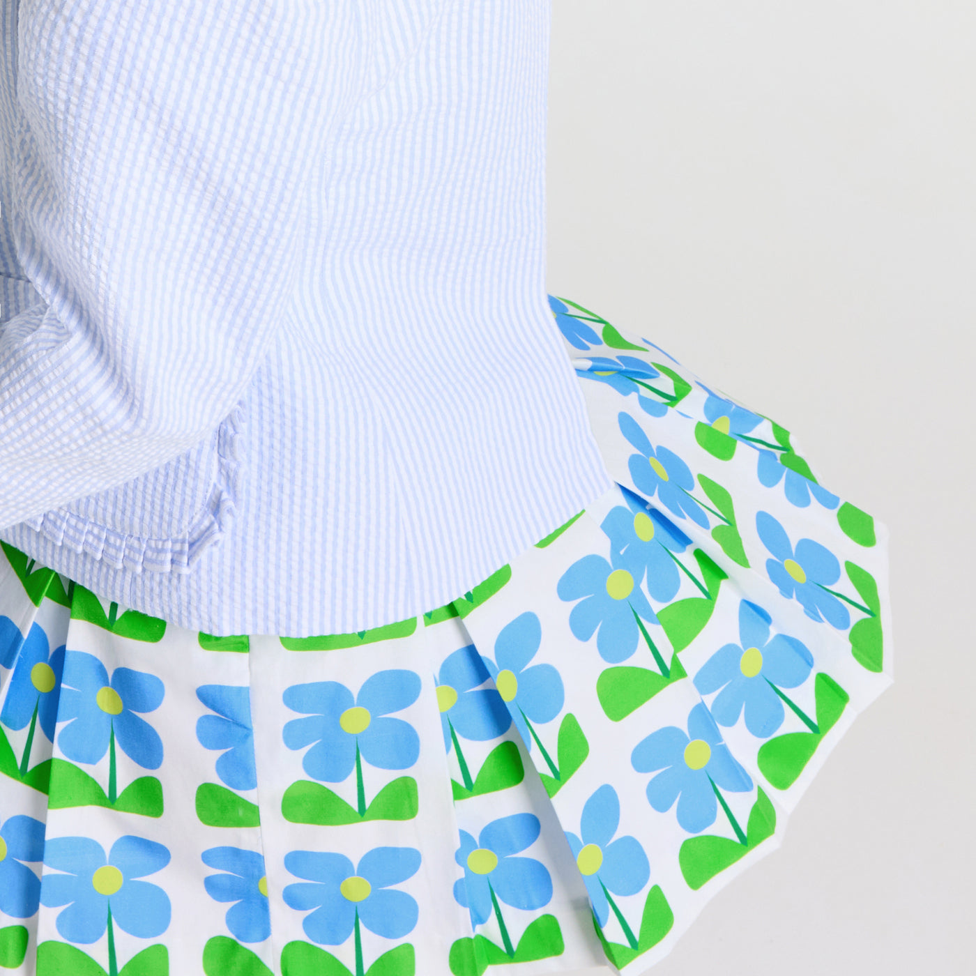 Girl pleated skirt in poplin