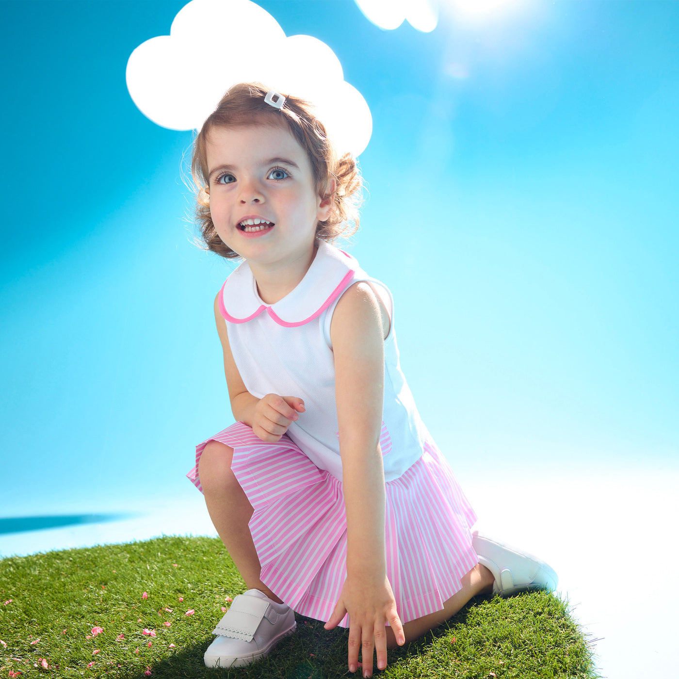Baby girl dress in cotton piqué