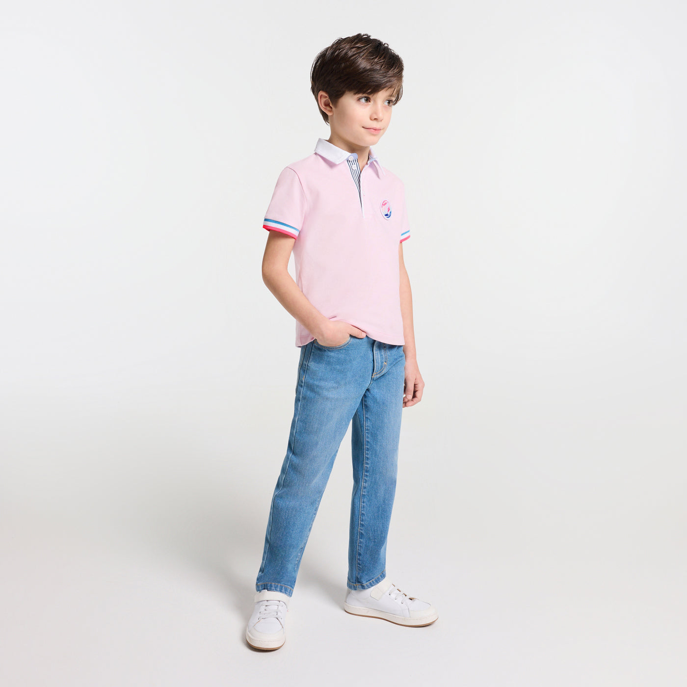 Boy polo shirt in cotton piqué