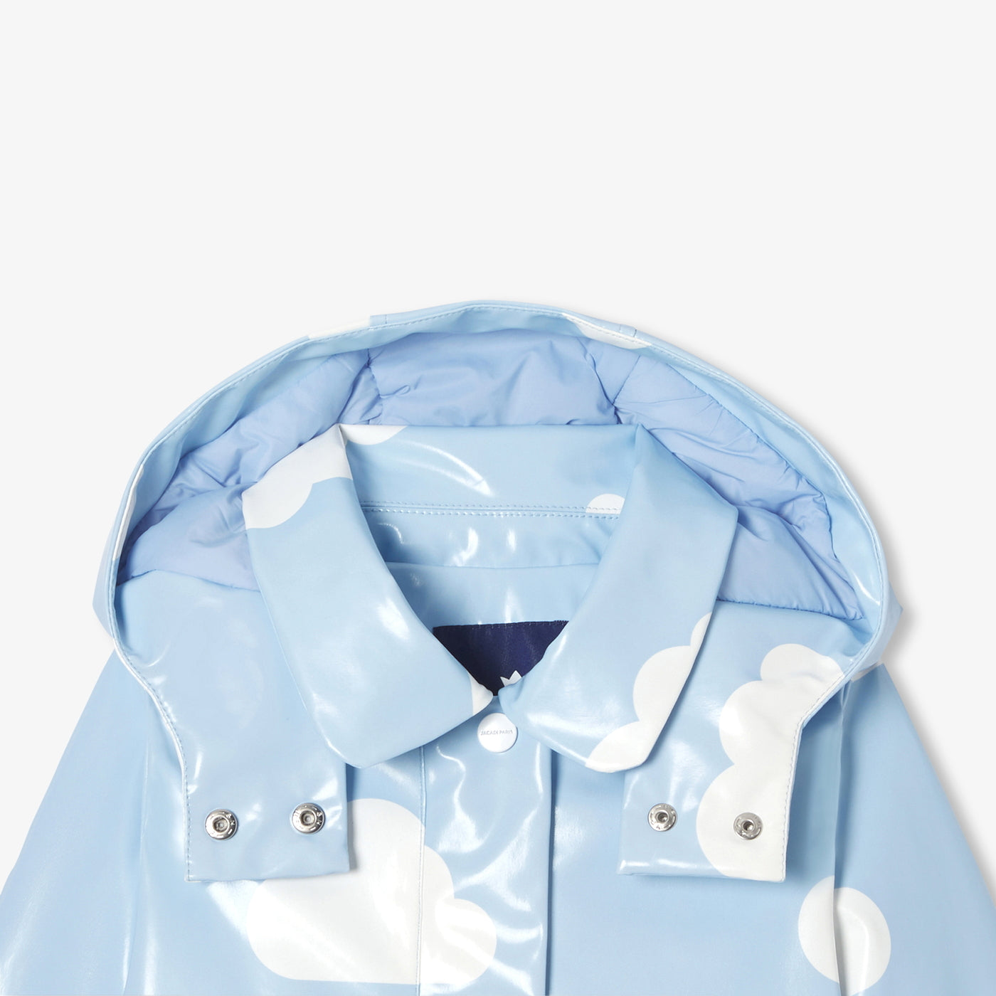 Girl raincoat with cloud motif
