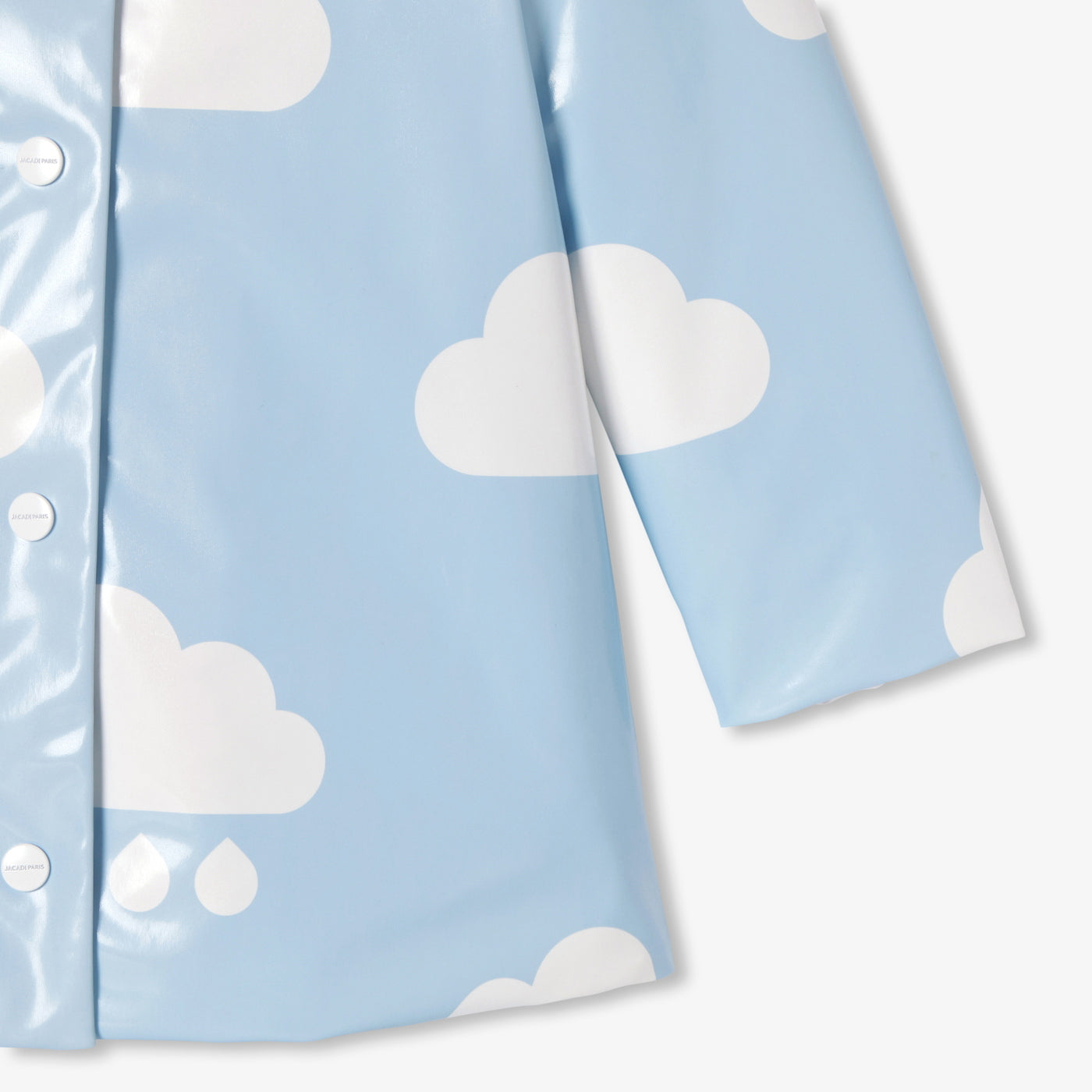 Girl raincoat with cloud motif