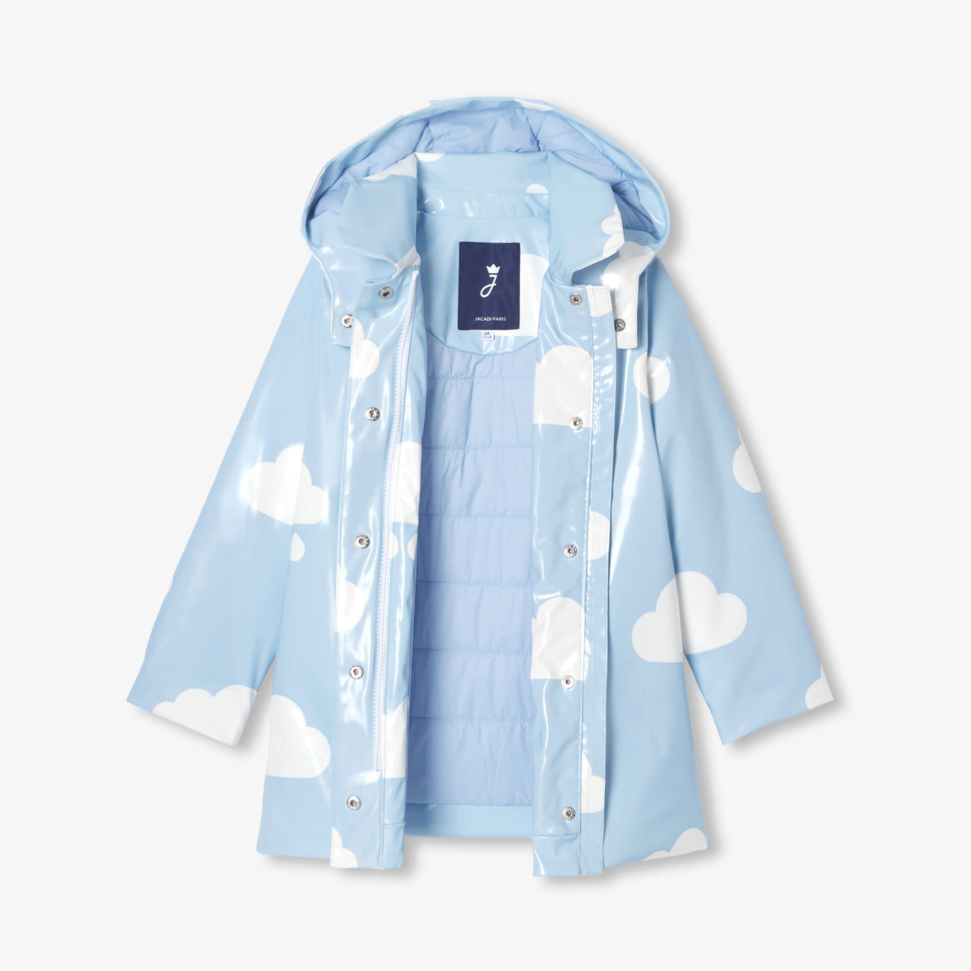 Girl raincoat with cloud motif