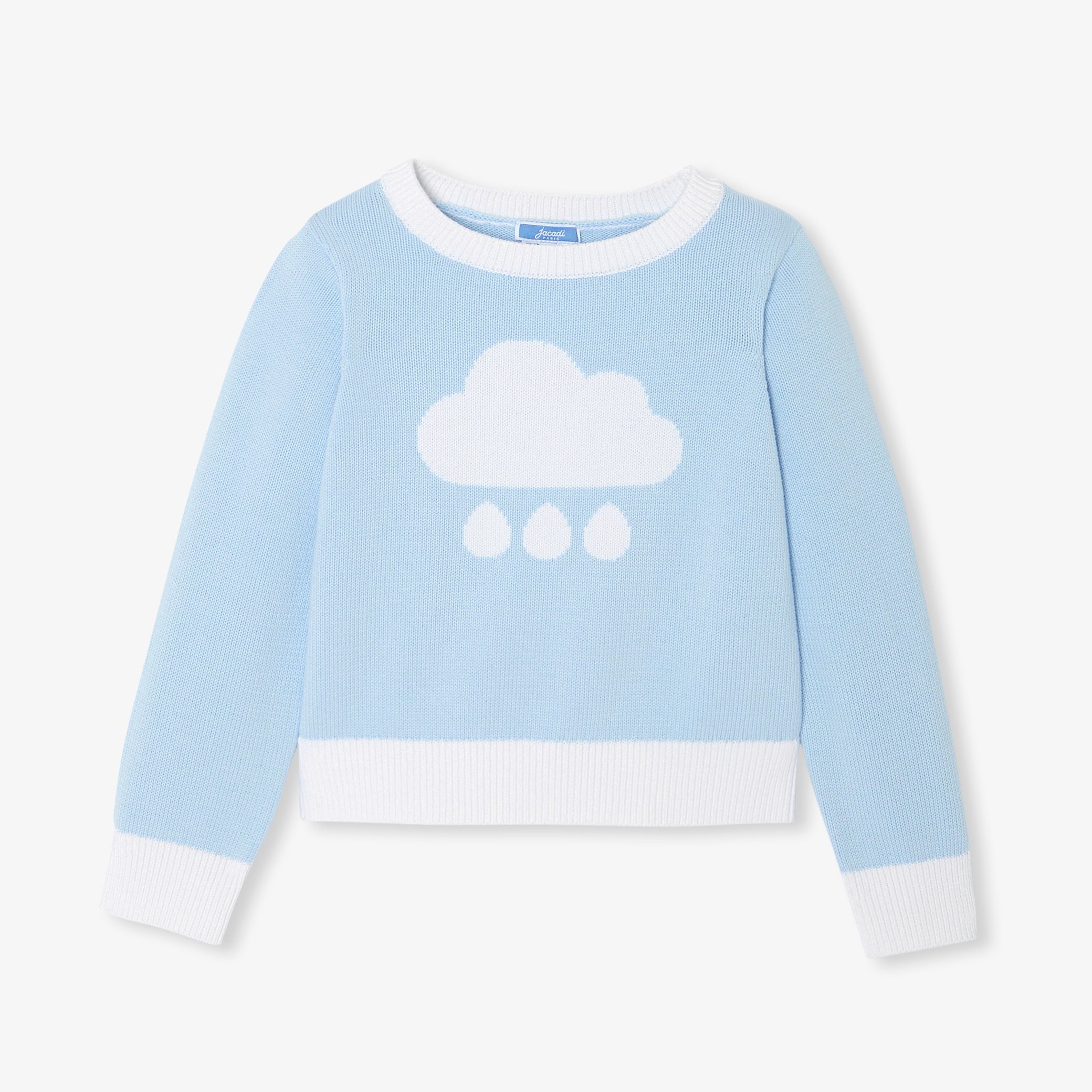 Girl jumper with cloud intarsia