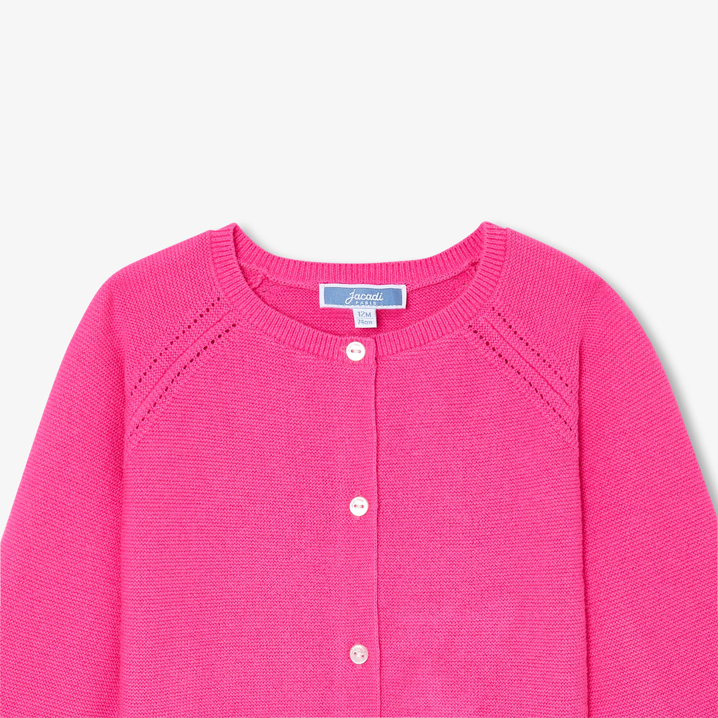 Baby girl cardigan in garter stitch