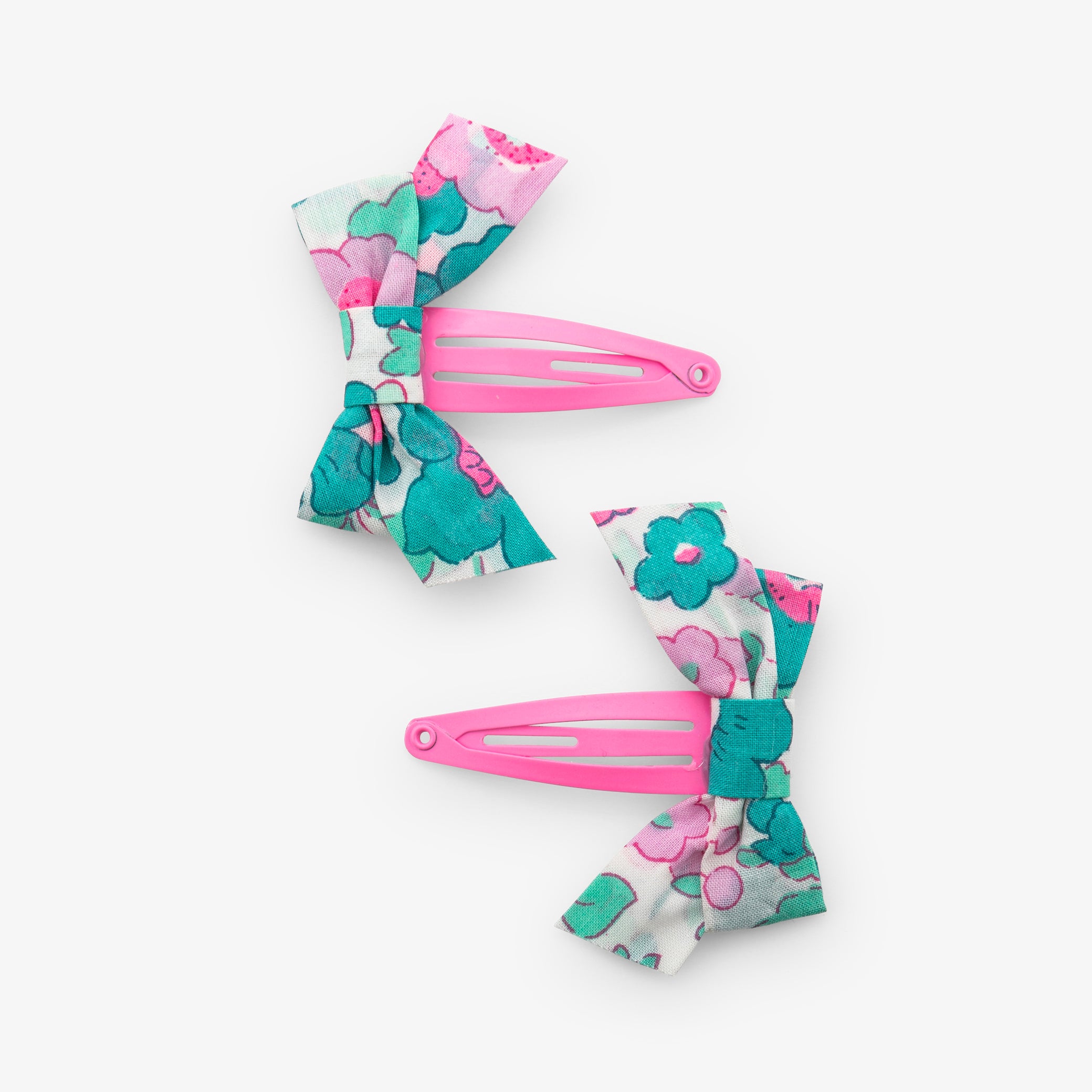 Baby girl duo of Liberty fabric bow barrettes