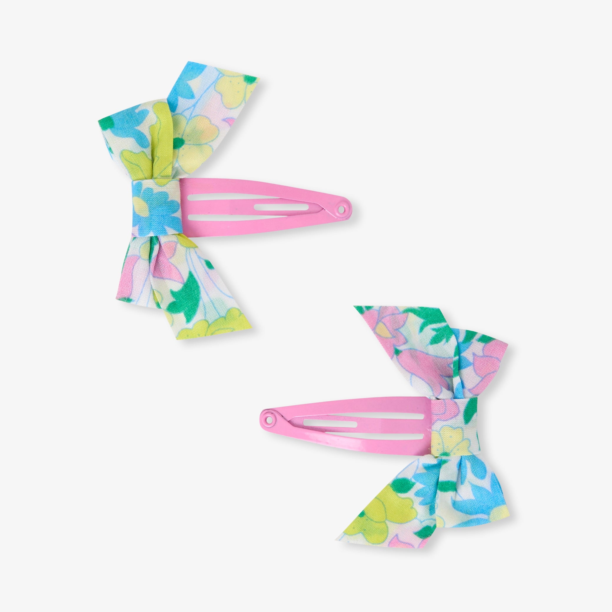 Baby girl duo of Liberty fabric bow barrettes