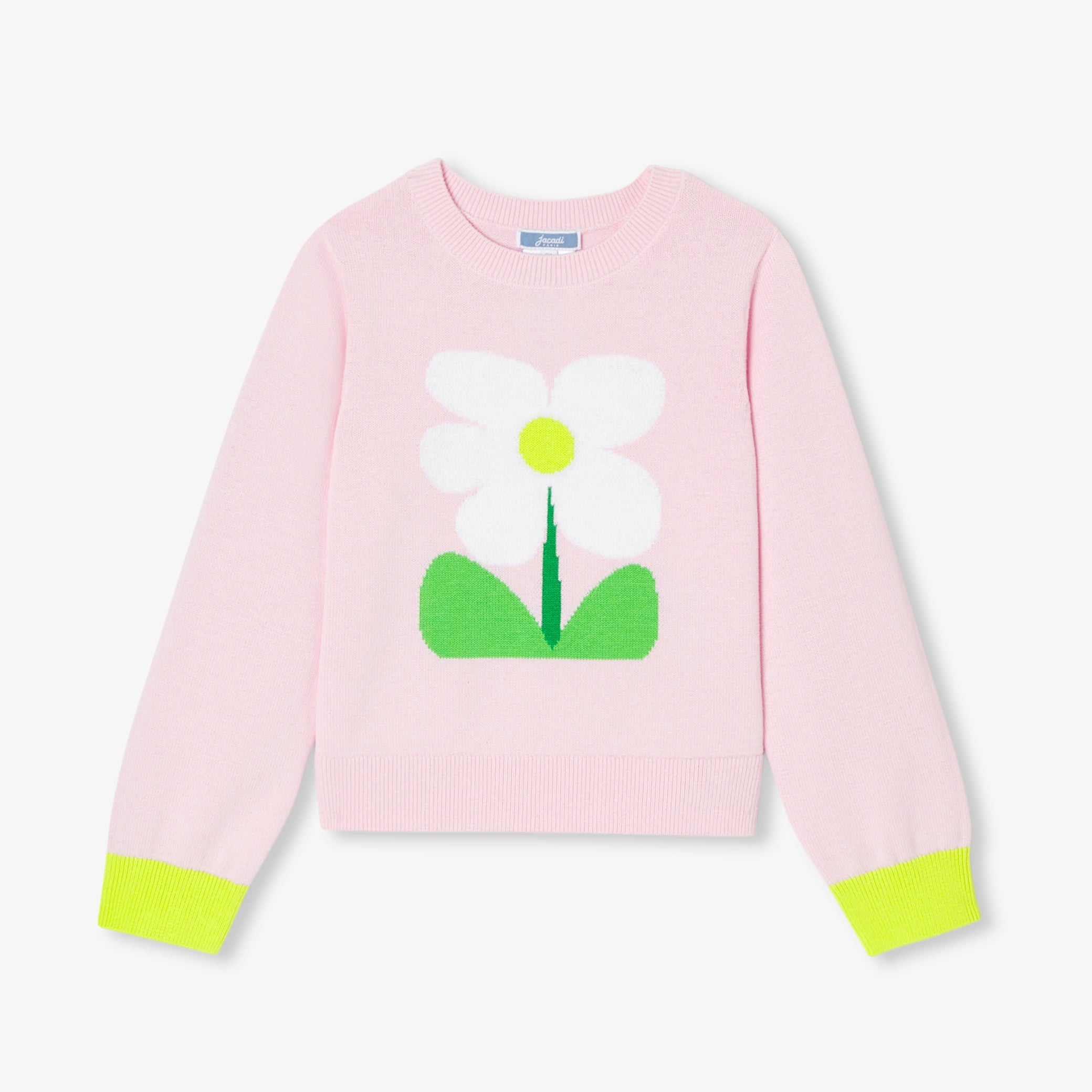 Girl intarsia flower sweater