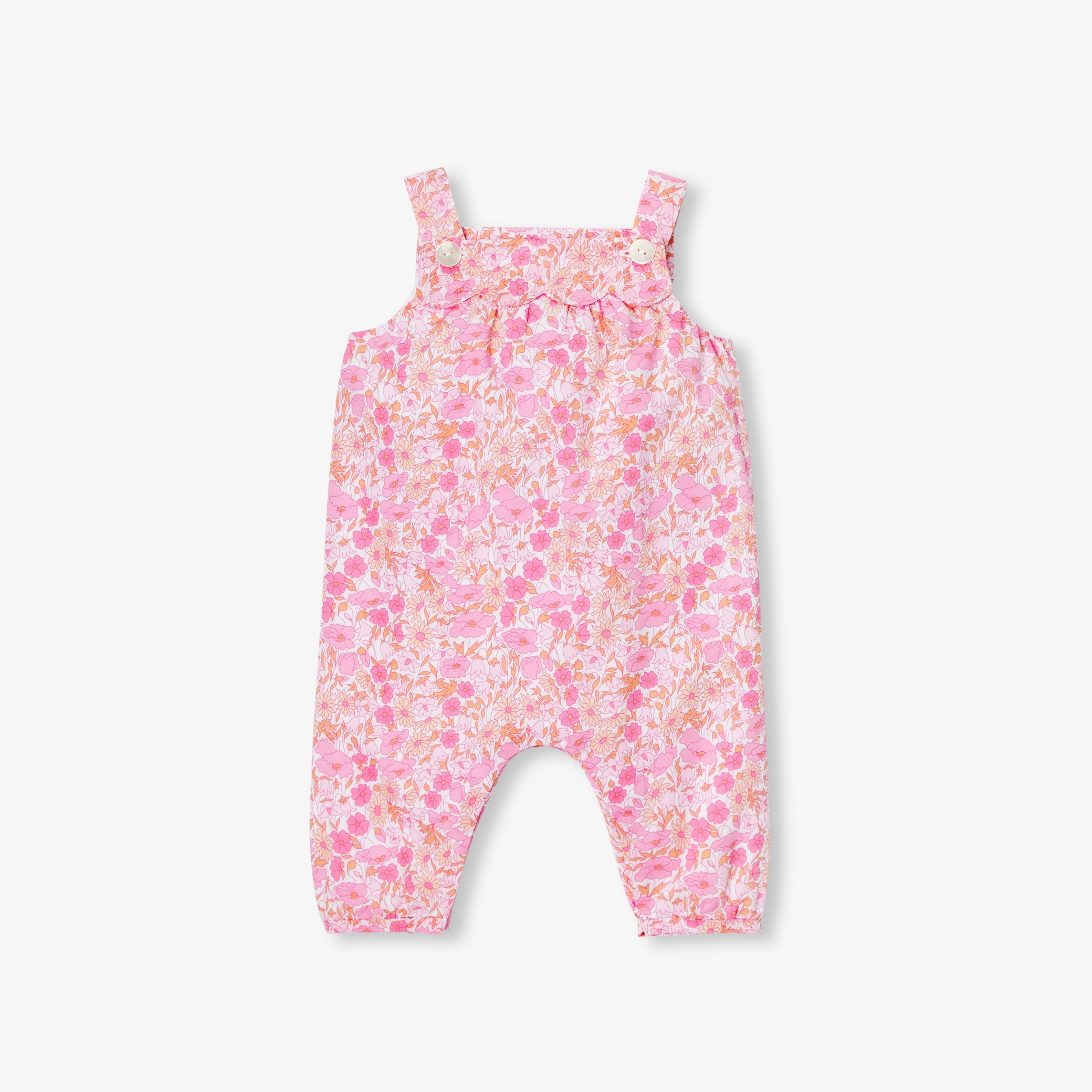 Baby girl overalls in Liberty fabric
