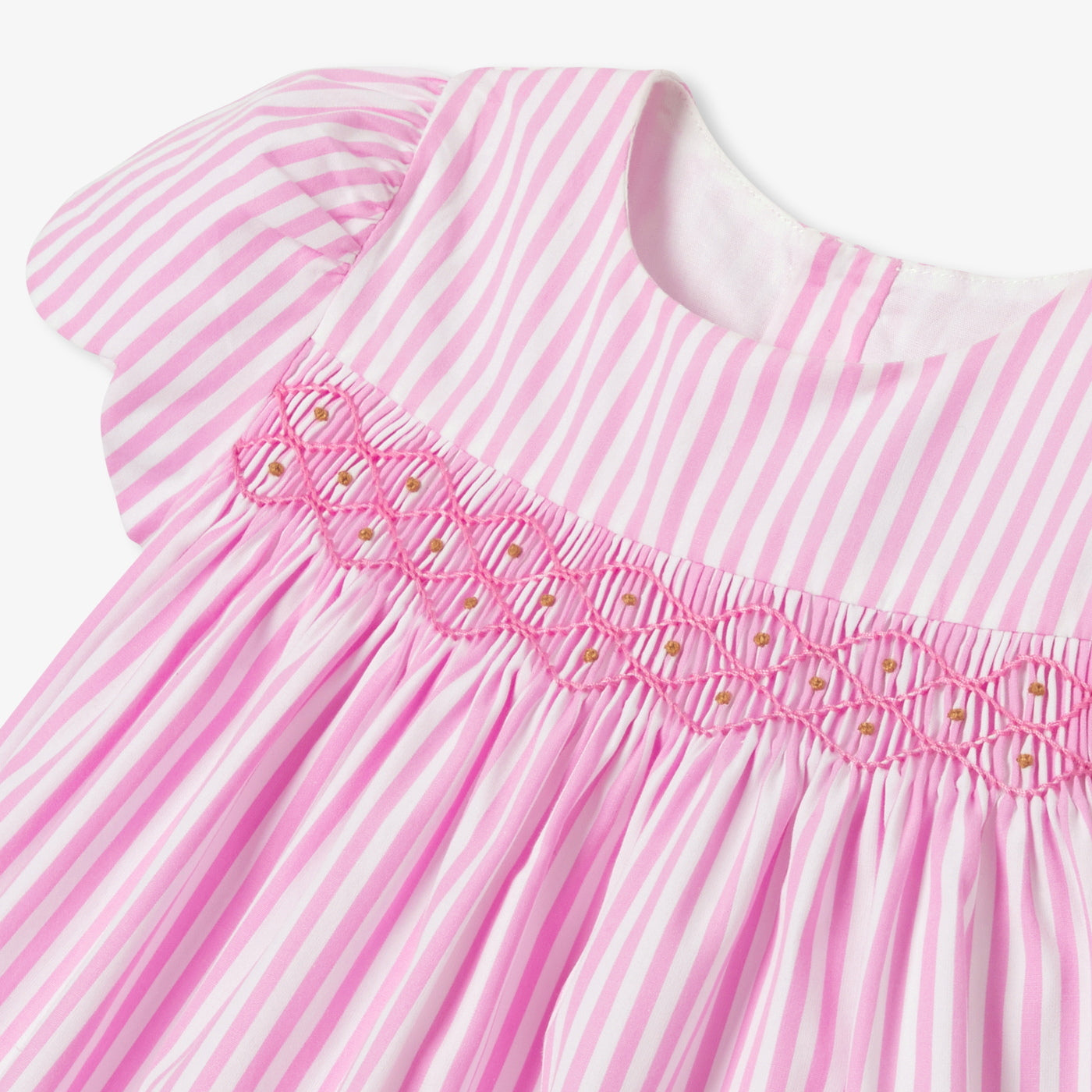 Baby girl dress in striped poplin