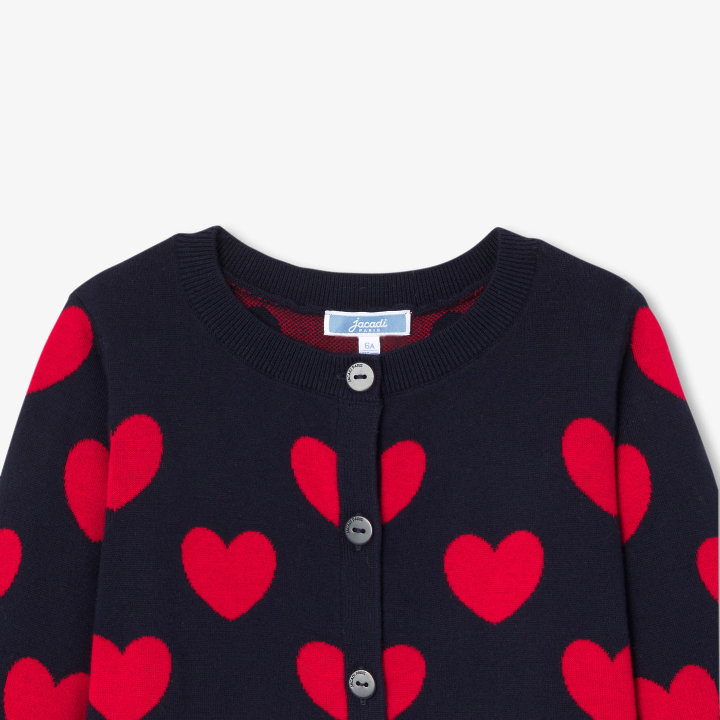 Girl jacquard heart cardigan