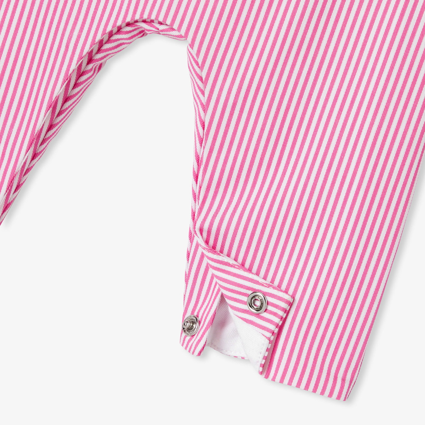 Baby girl overalls in striped twill