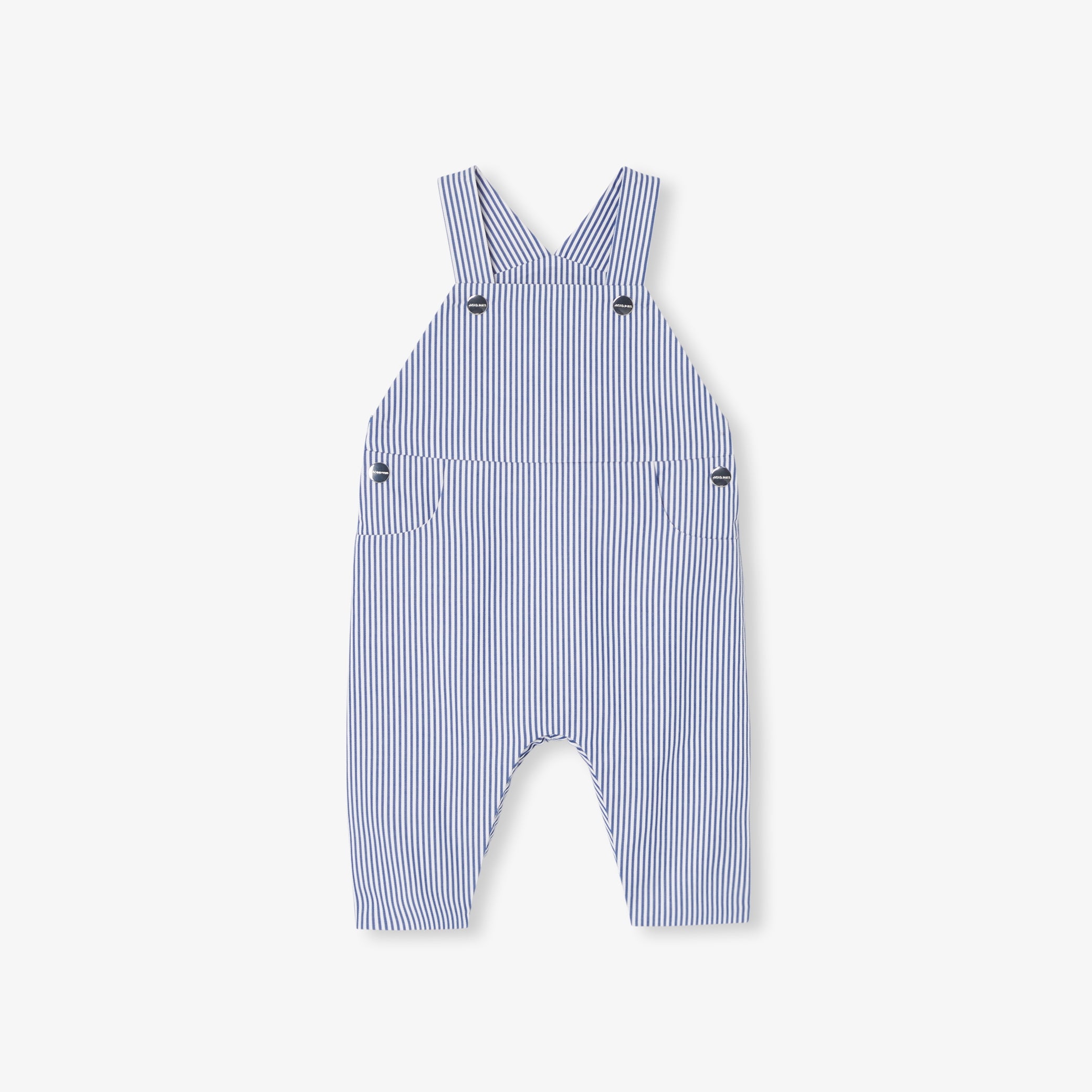 Baby boy overalls in striped twill