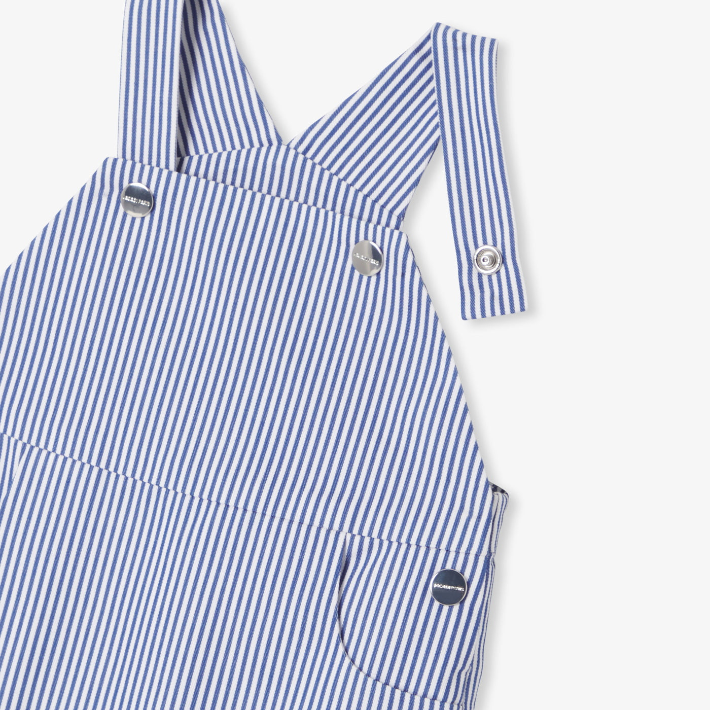 Baby boy overalls in striped twill
