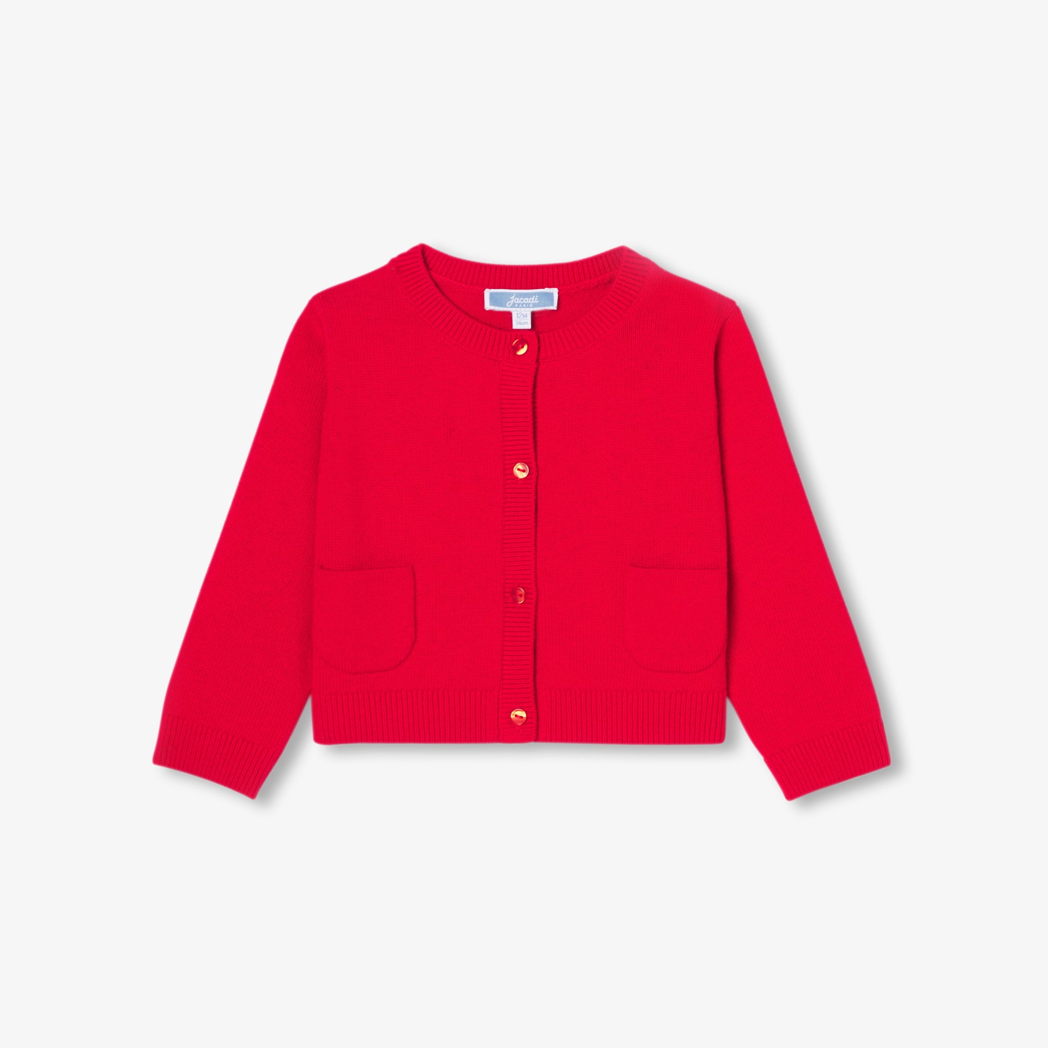 Baby girl cardigan in cotton and wool