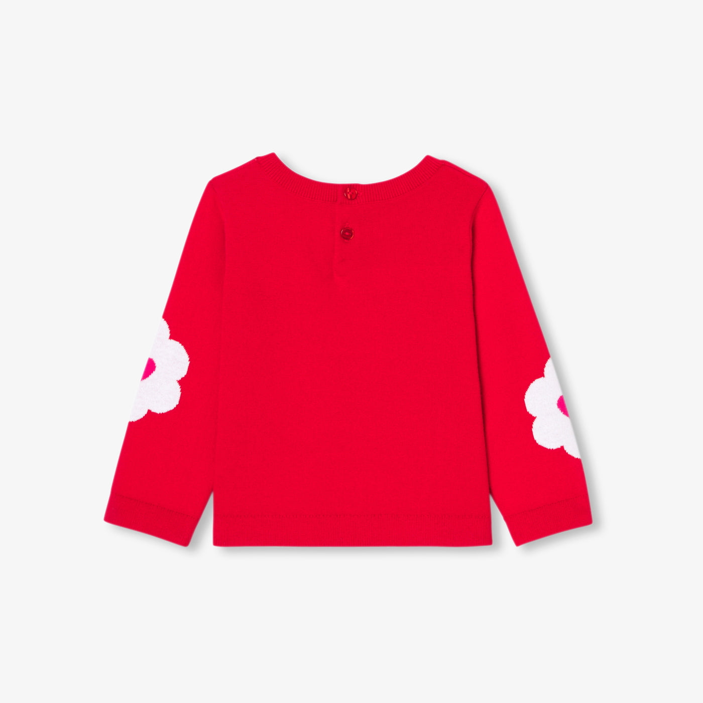 Baby girl cotton jacquard flower sweater