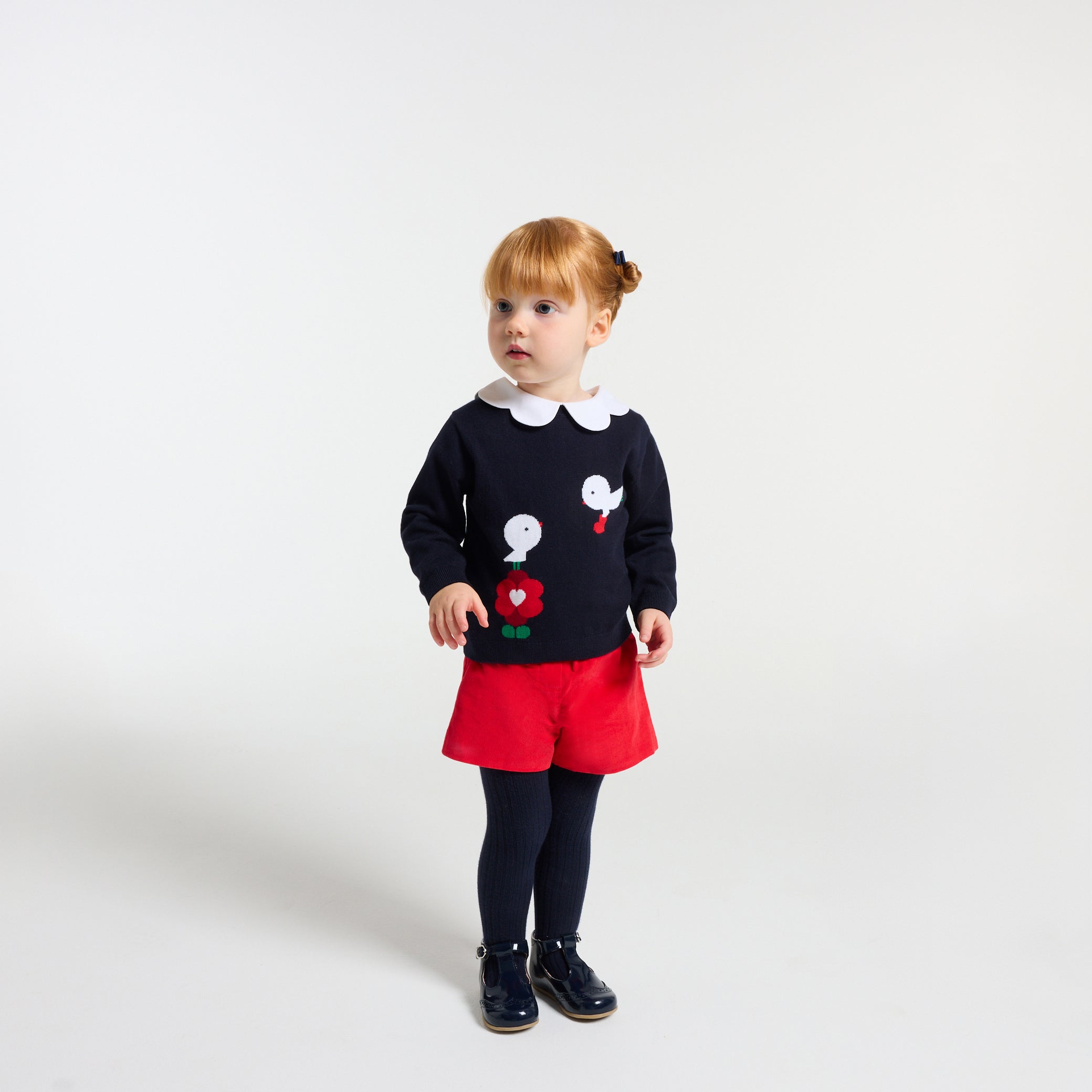 Baby girl shorts in milleraies velvet