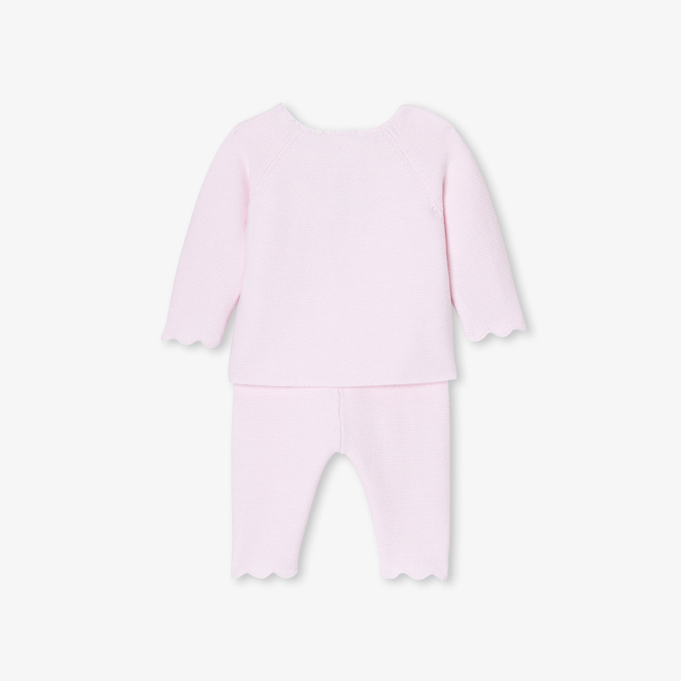 Baby girl set in garter stitch