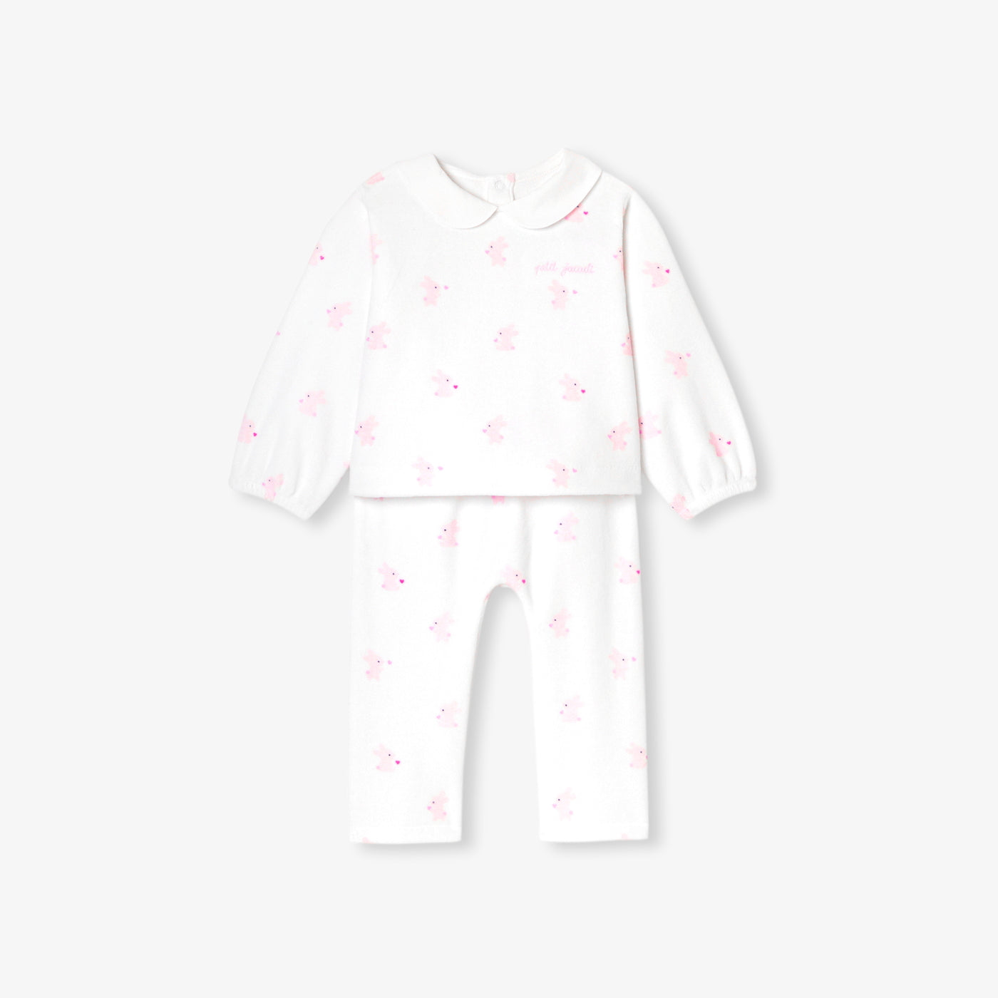 Baby girl velvet bunny pyjamas