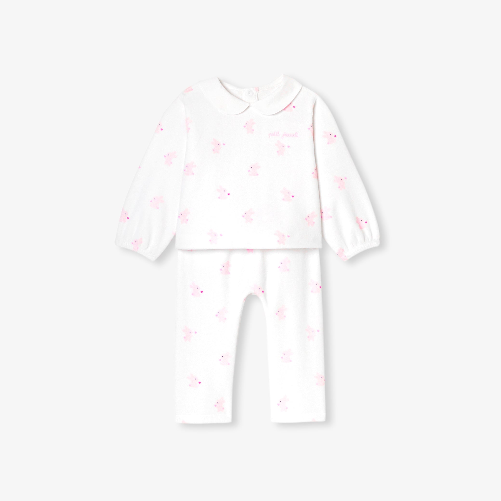 Baby girl velvet bunny pyjamas