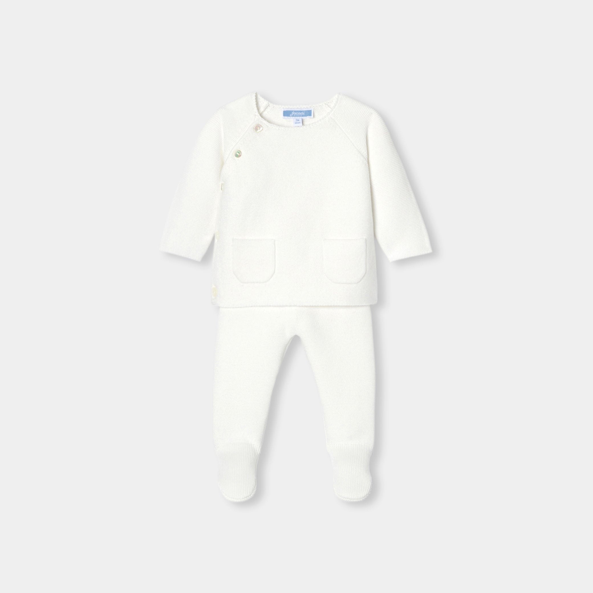 Baby cotton garter-stitch  set