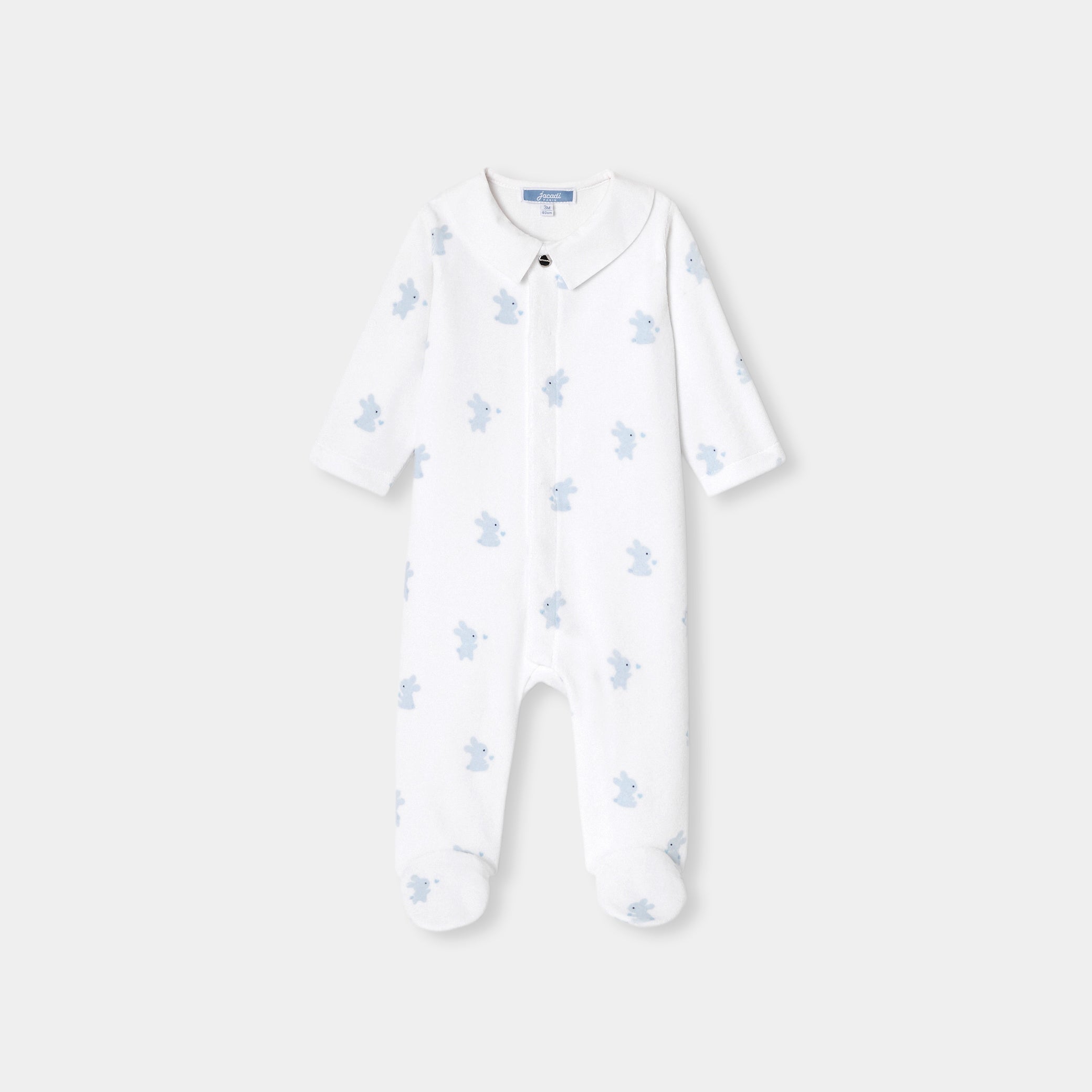 Baby boy velvet pyjamas with bunny motif